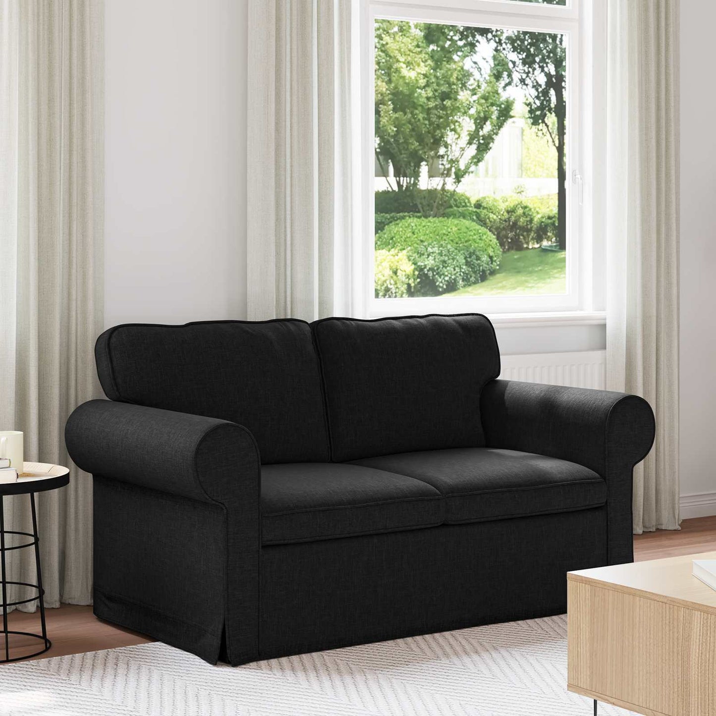 vidaXL Καναπές Μαύρο 155 x 82 x 80 εκ ύφασμα