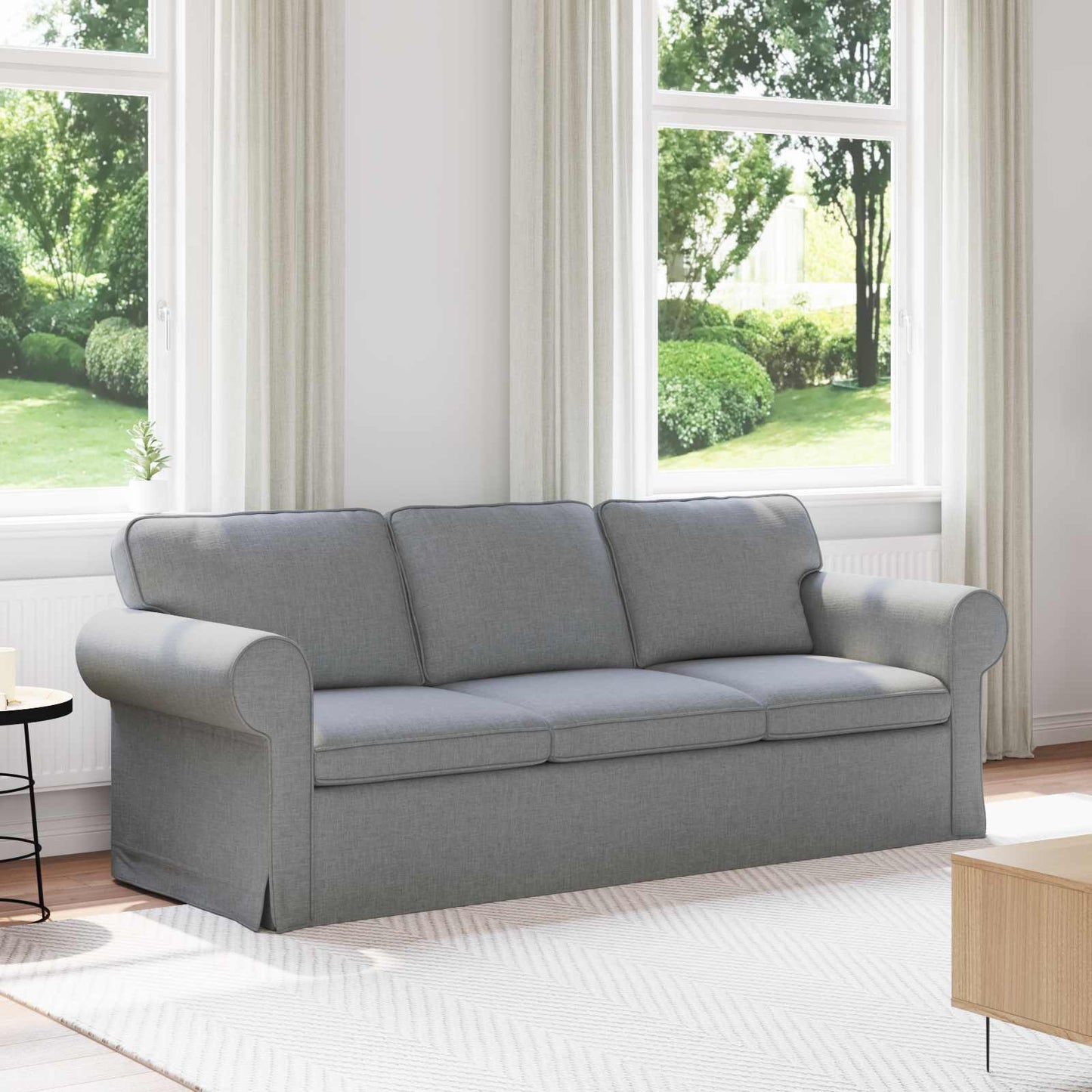 vidaXL Καναπές Ανοιχτό γκρι 215 x 82 x 80 εκ ύφασμα