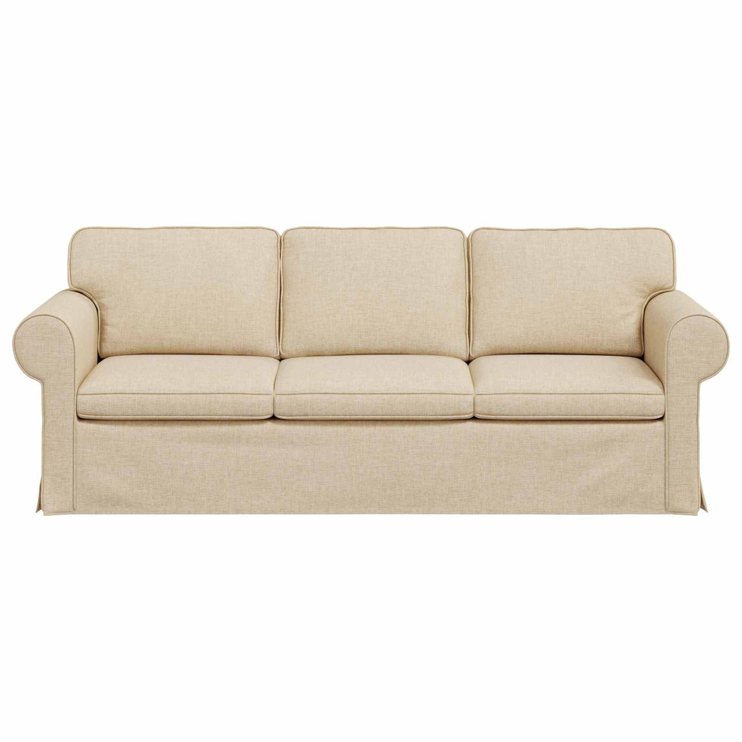 vidaXL Καναπές Κρεμ 215 x 82 x 80 εκ ύφασμα