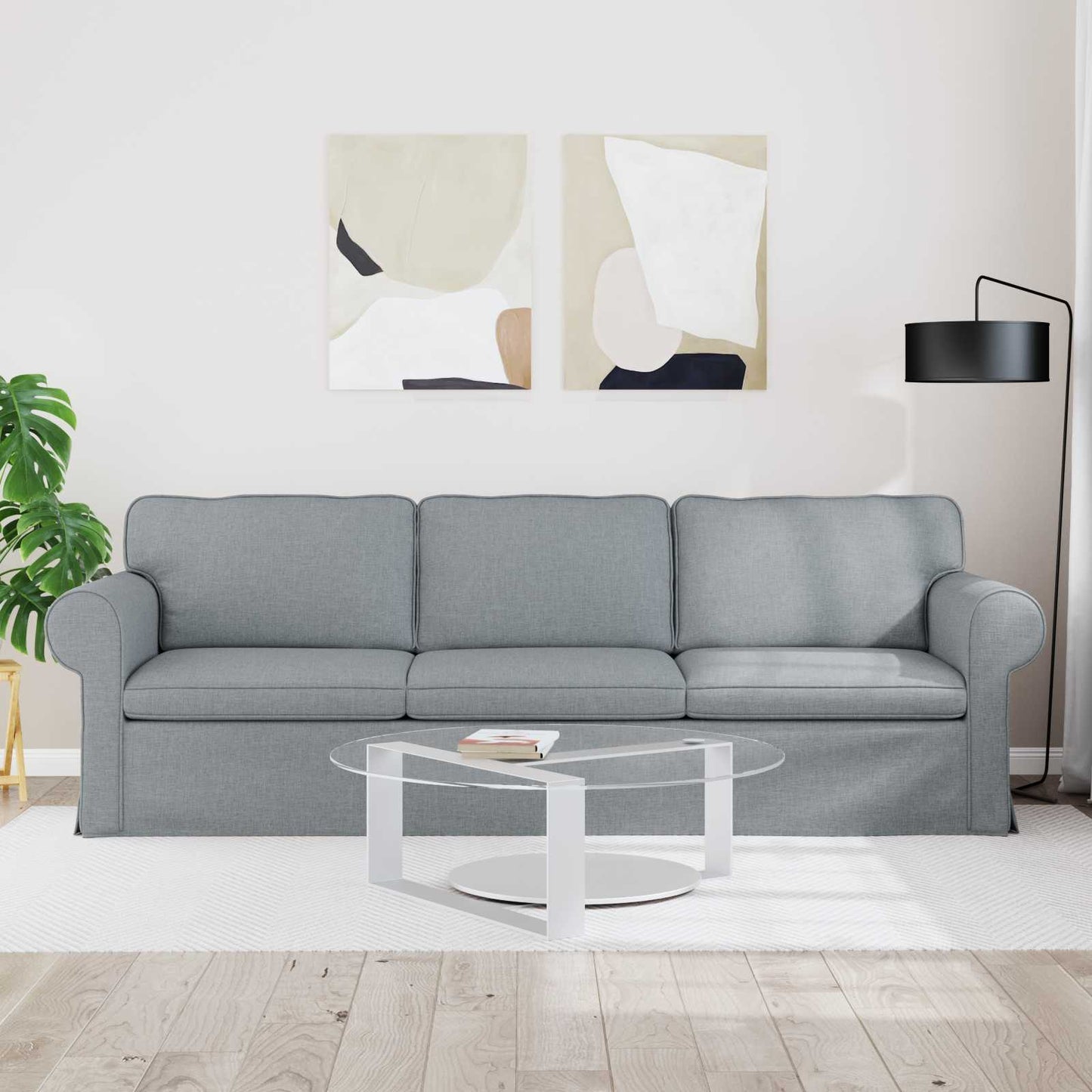 vidaXL Καναπές Ανοιχτό γκρι 245 x 82 x 80 εκ ύφασμα