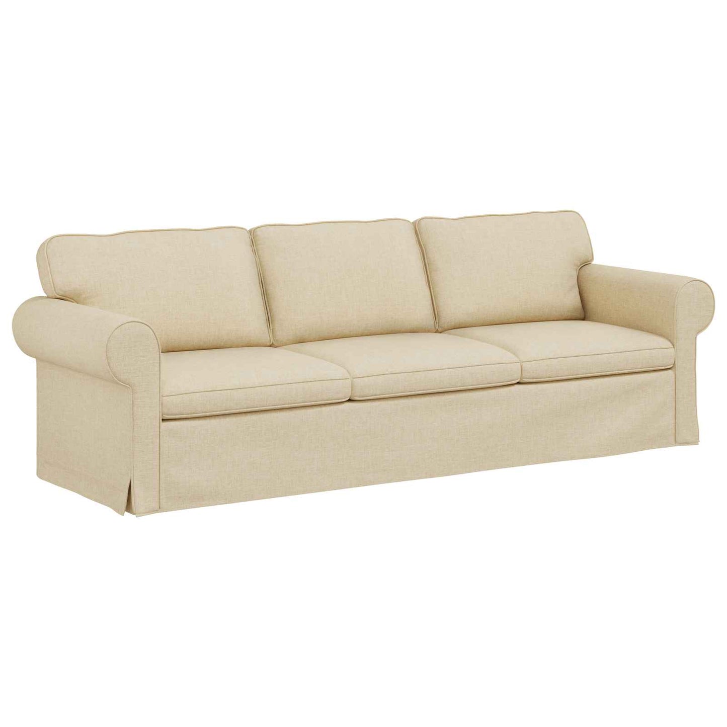 vidaXL Καναπές Κρεμ 245 x 82 x 80 εκ ύφασμα
