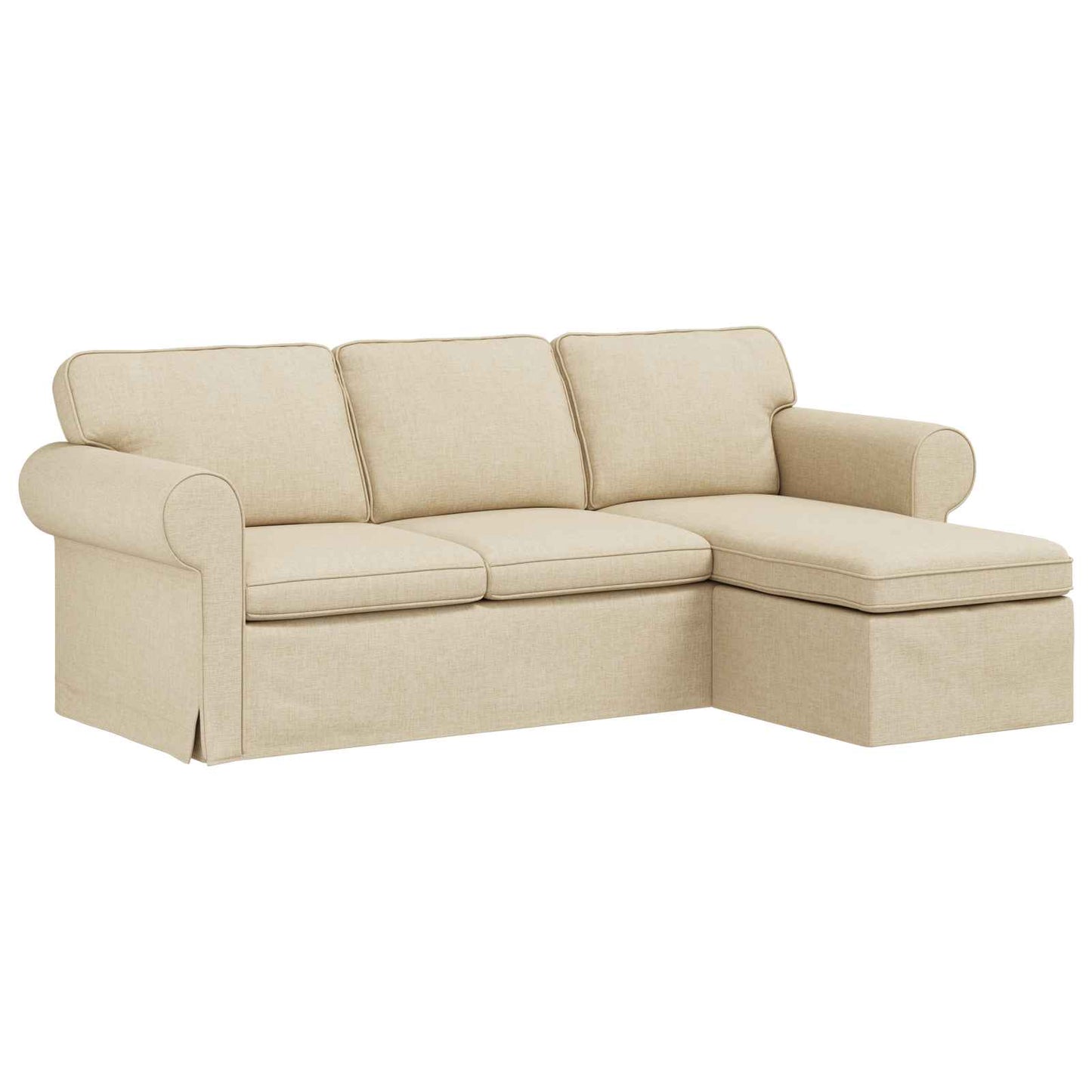 vidaXL Καναπές Κρεμ 215 x 138 x 80 εκ ύφασμα