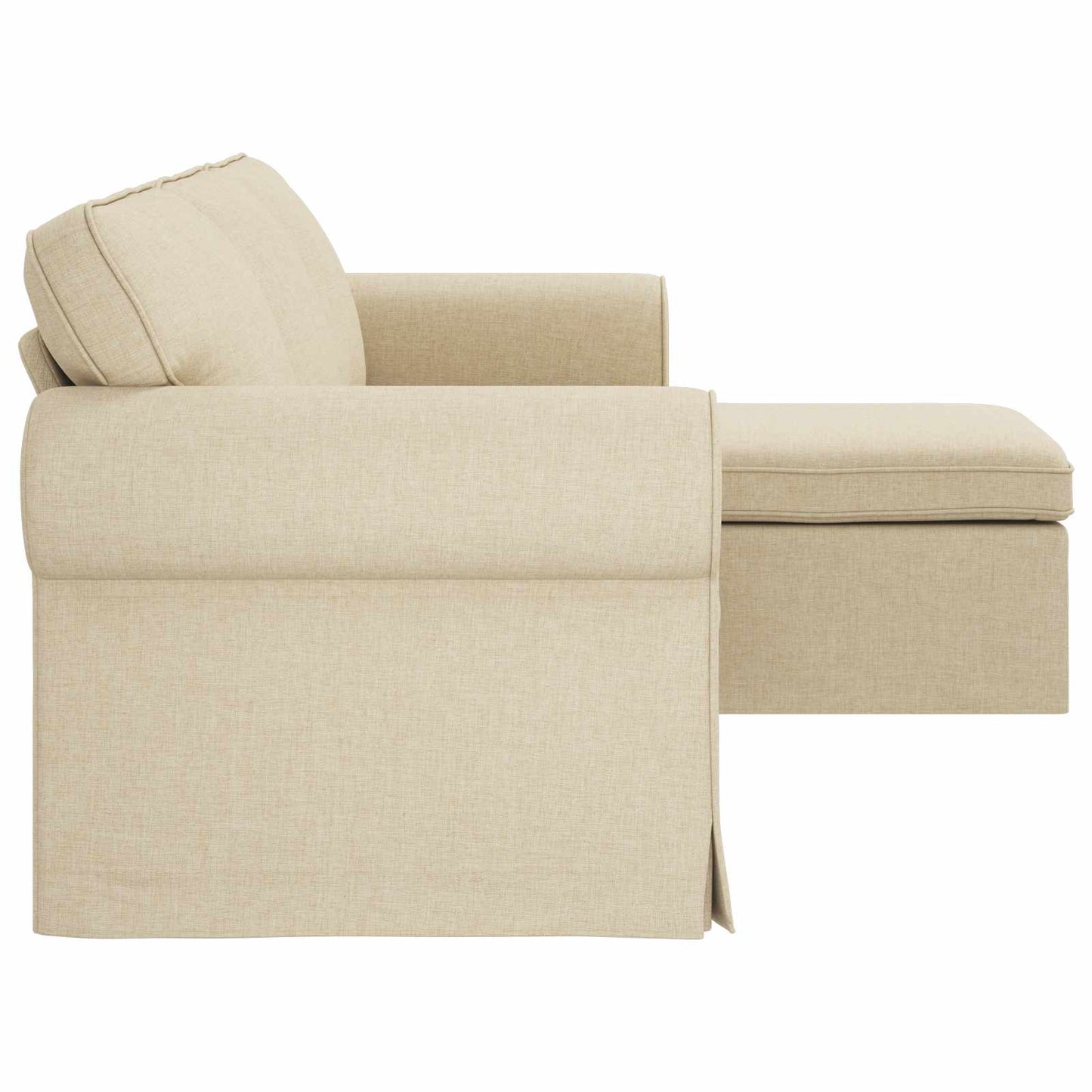 vidaXL Καναπές Κρεμ 215 x 138 x 80 εκ ύφασμα