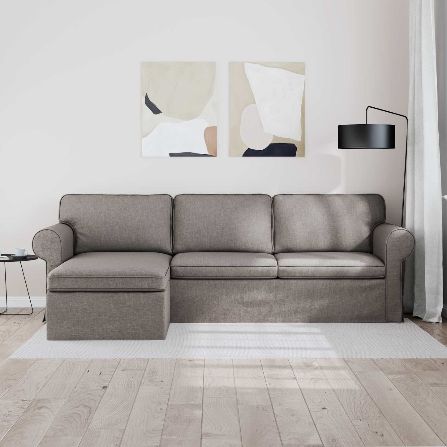 vidaXL Καναπές Taupe 245 x 138 x 80 εκ ύφασμα