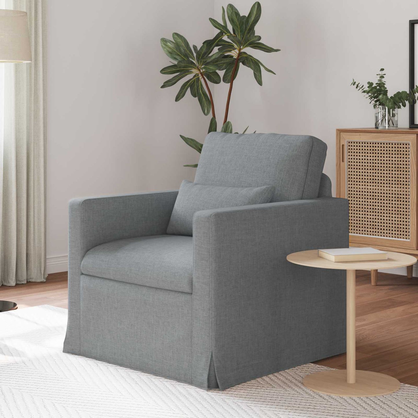 vidaXL Καναπές Ανοιχτό γκρι 78 x 78 x 80 εκ. ύφασμα