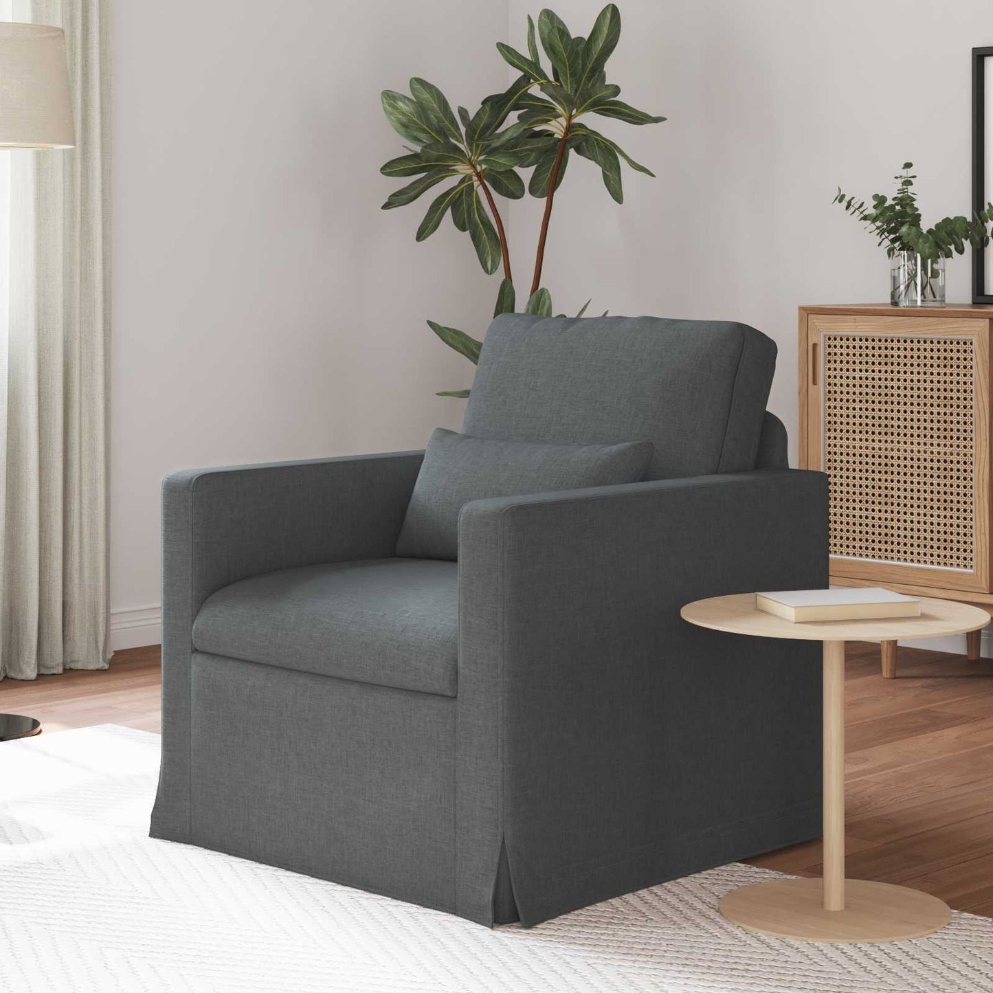 vidaXL Καναπές Σκούρο Γκρι 78 x 78 x 80 εκ. ύφασμα