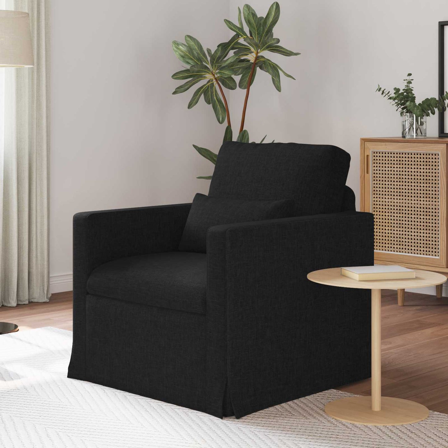 vidaXL Καναπές Μαύρο 78 x 78 x 80 εκ. ύφασμα
