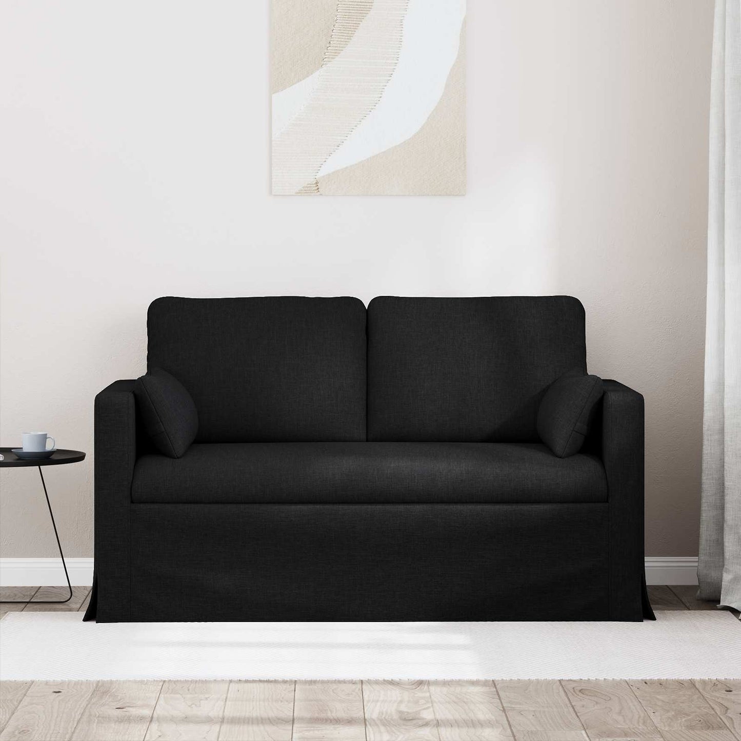 vidaXL Καναπές Μαύρο 139 x 78 x 80 εκ ύφασμα