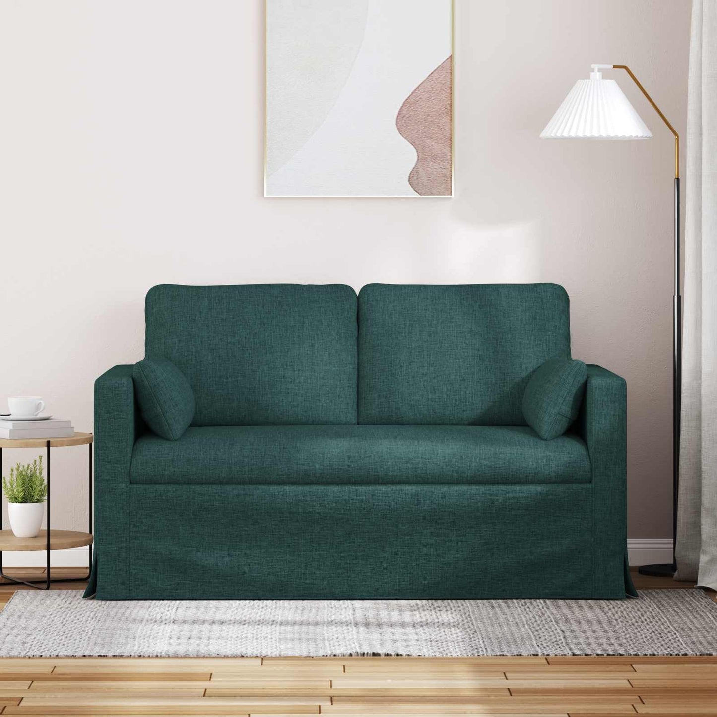 vidaXL Καναπές Σκούρο Πράσινο 139 x 78 x 80 εκ ύφασμα