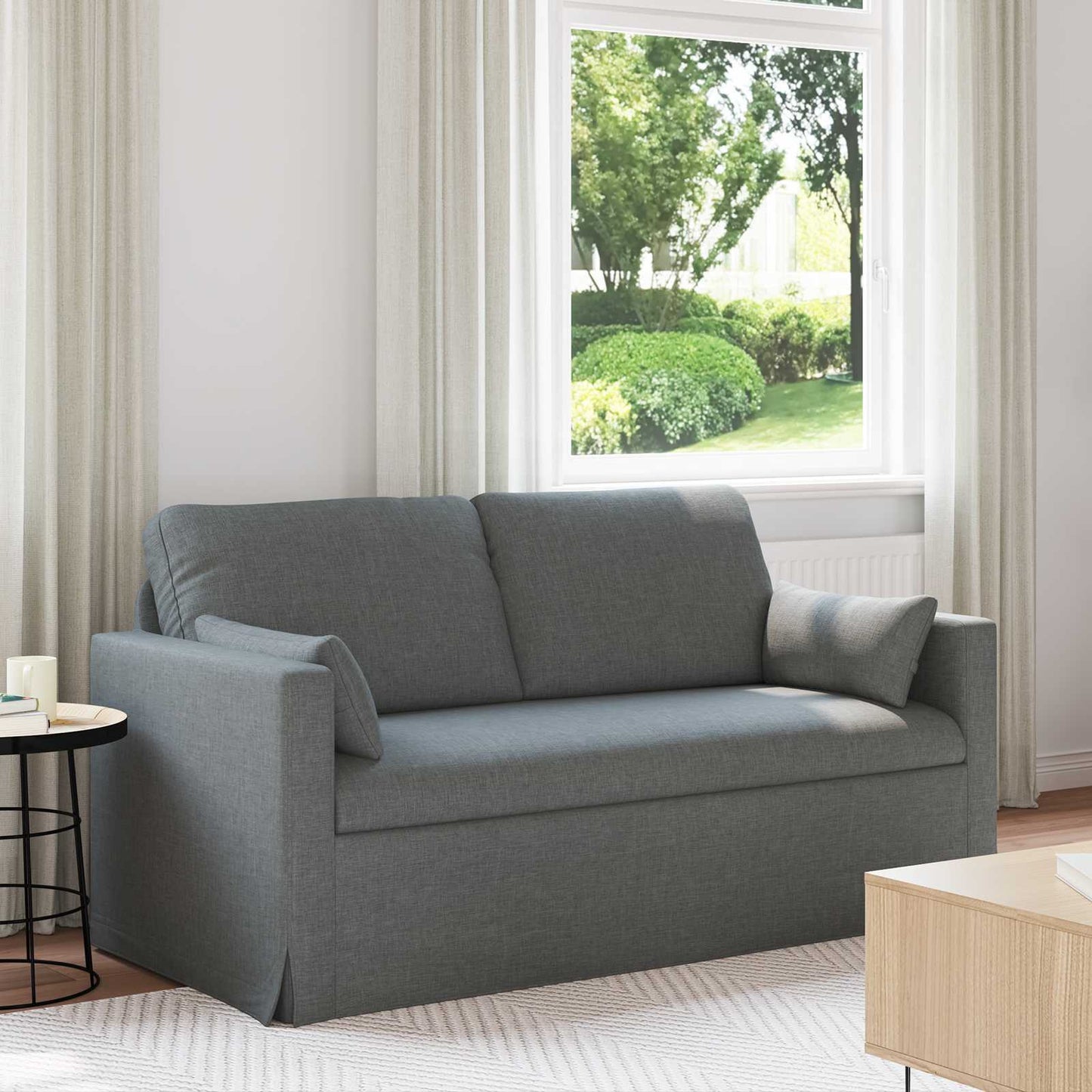 vidaXL Καναπές Σκούρο Γκρι 158 x 78 x 80 εκ ύφασμα
