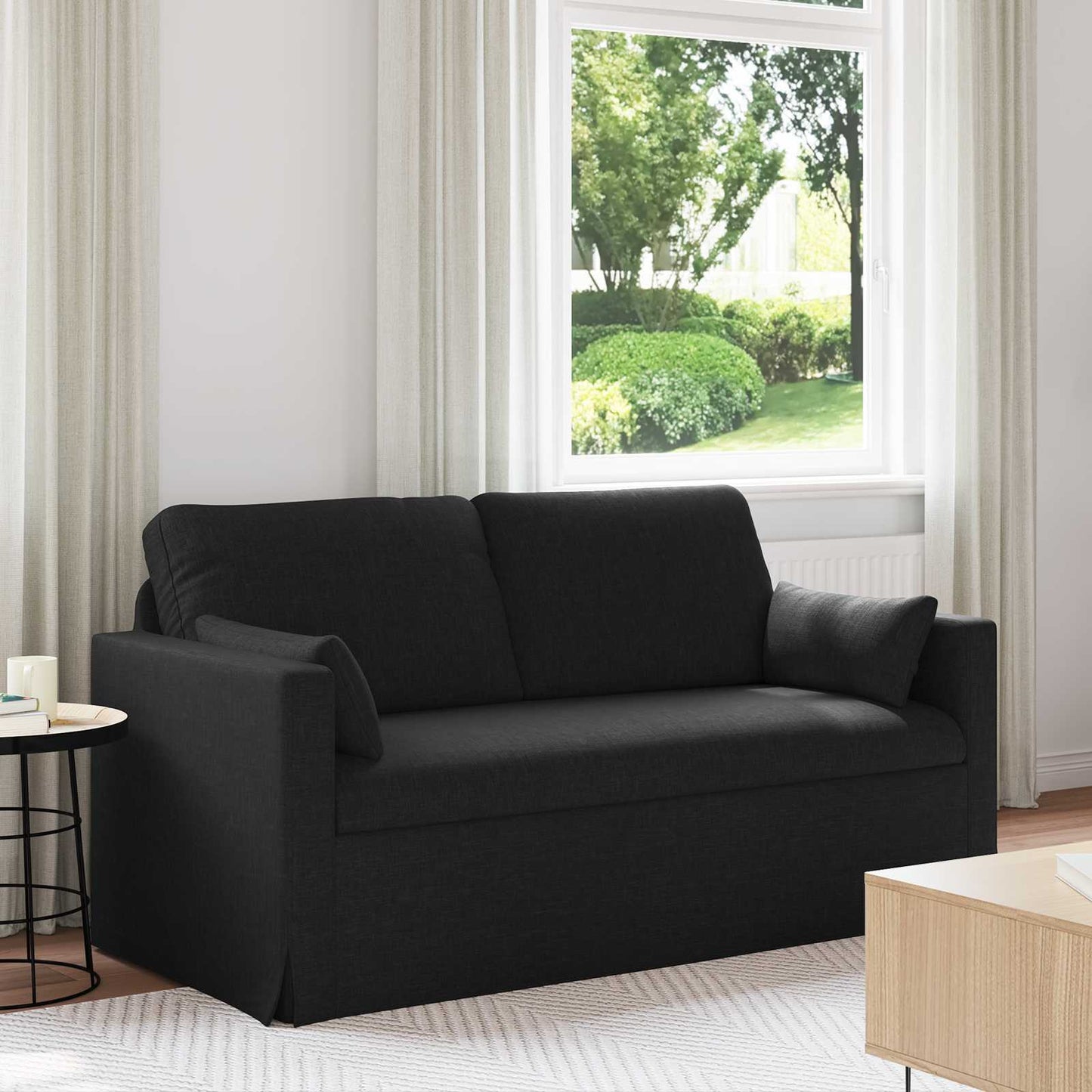 vidaXL Καναπές Μαύρο 158 x 78 x 80 εκ ύφασμα