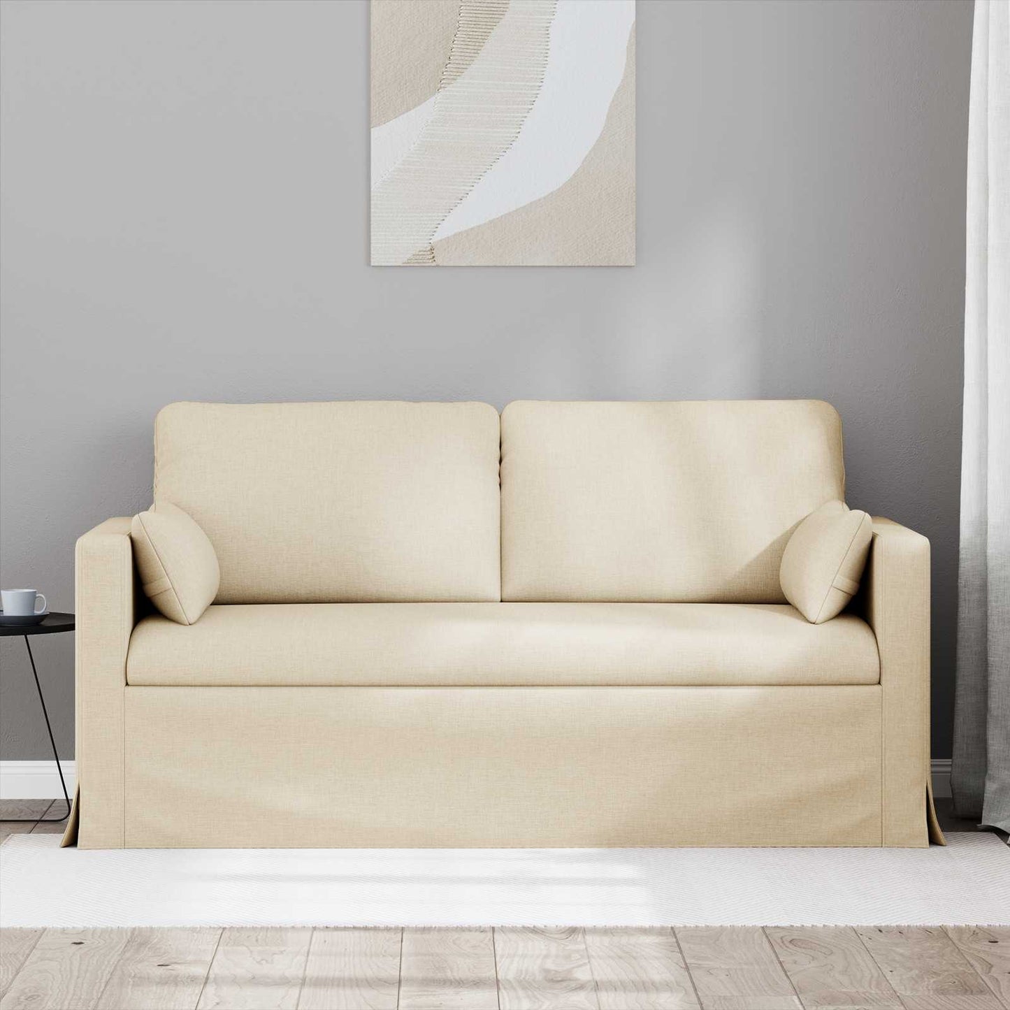 vidaXL Καναπές Κρεμ 158 x 78 x 80 εκ ύφασμα