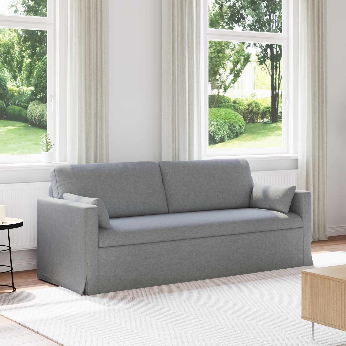vidaXL Καναπές Ανοιχτό γκρι 198 x 78 x 80 εκ ύφασμα