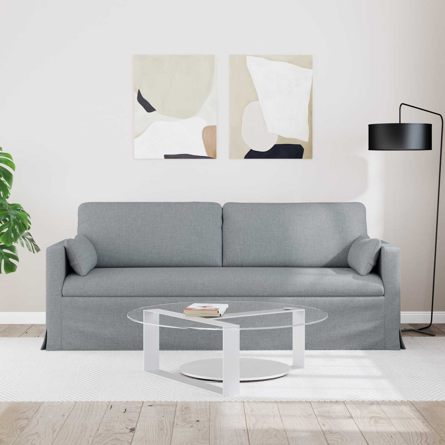 vidaXL Καναπές Ανοιχτό γκρι 198 x 78 x 80 εκ ύφασμα