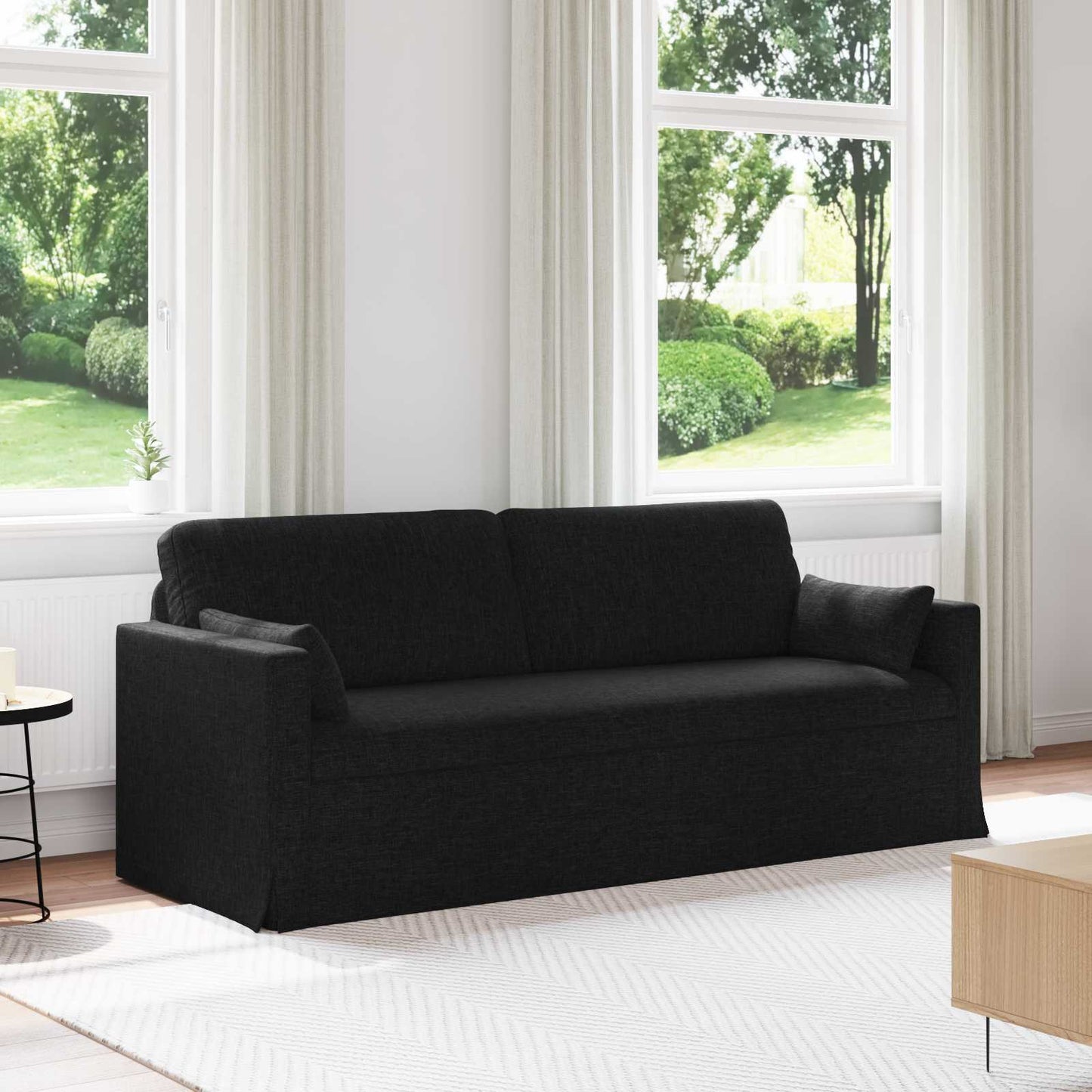 vidaXL Καναπές Μαύρο 198 x 78 x 80 εκ ύφασμα