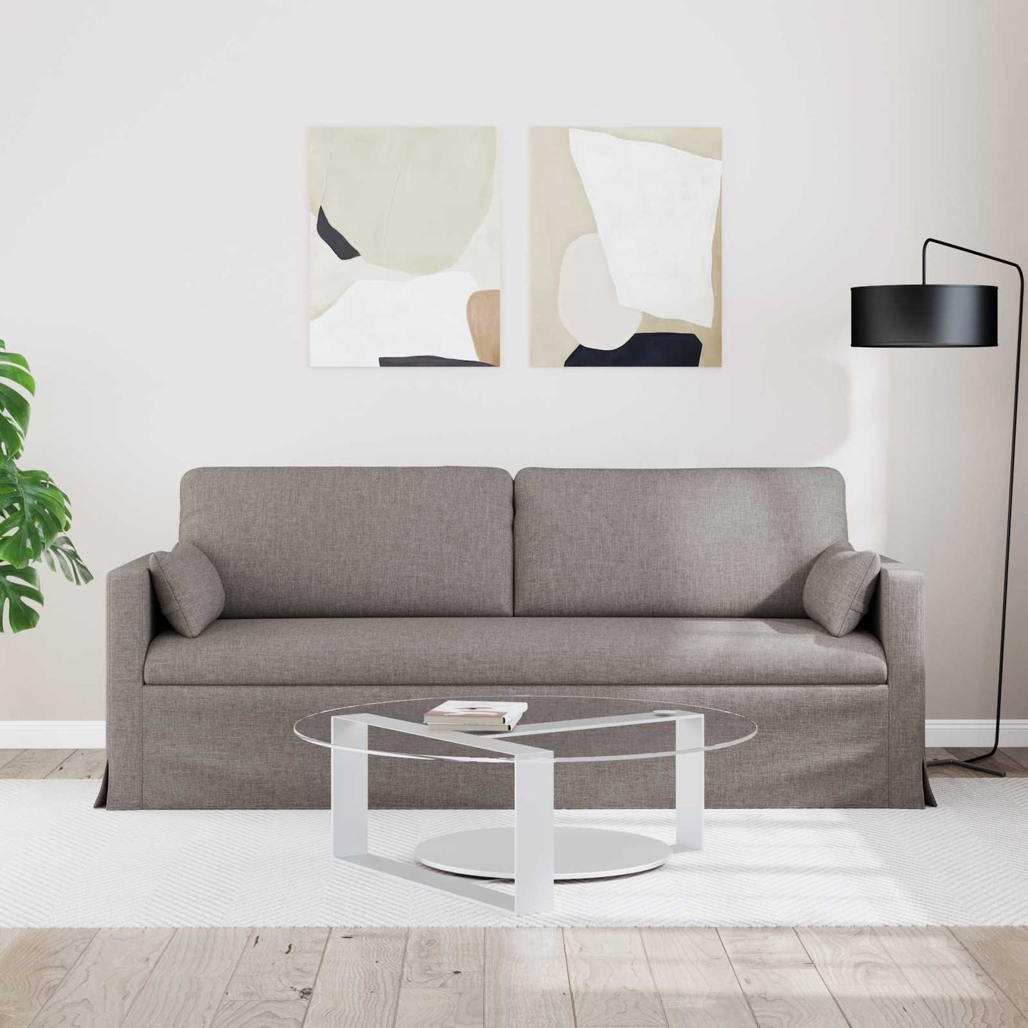 vidaXL Καναπές Taupe 198 x 78 x 80 εκ ύφασμα