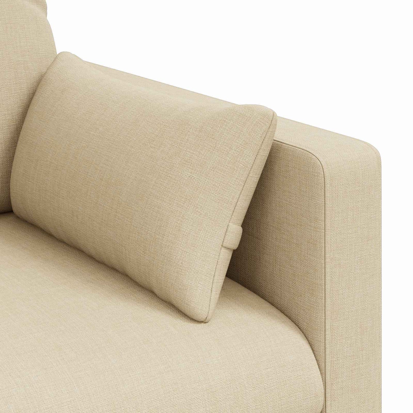 vidaXL Καναπές Κρεμ 198 x 78 x 80 εκ ύφασμα