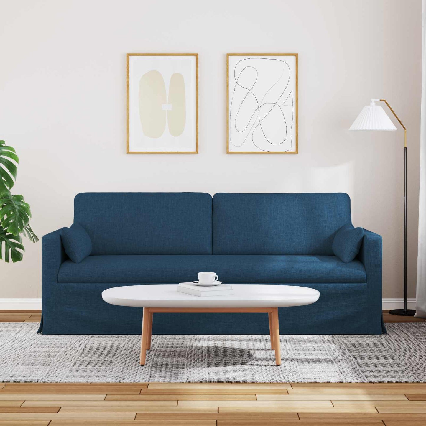 vidaXL Καναπές Μπλε 198 x 78 x 80 εκ ύφασμα
