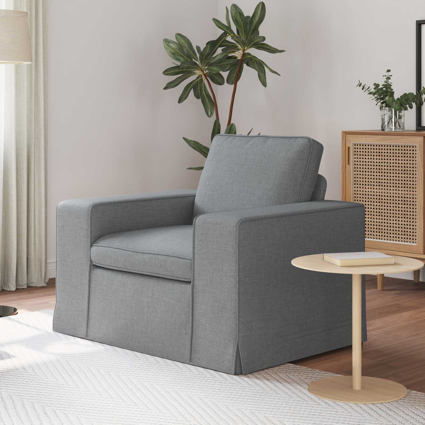 vidaXL Καναπές Ανοιχτό γκρι 103 x 80 x 82 εκ ύφασμα