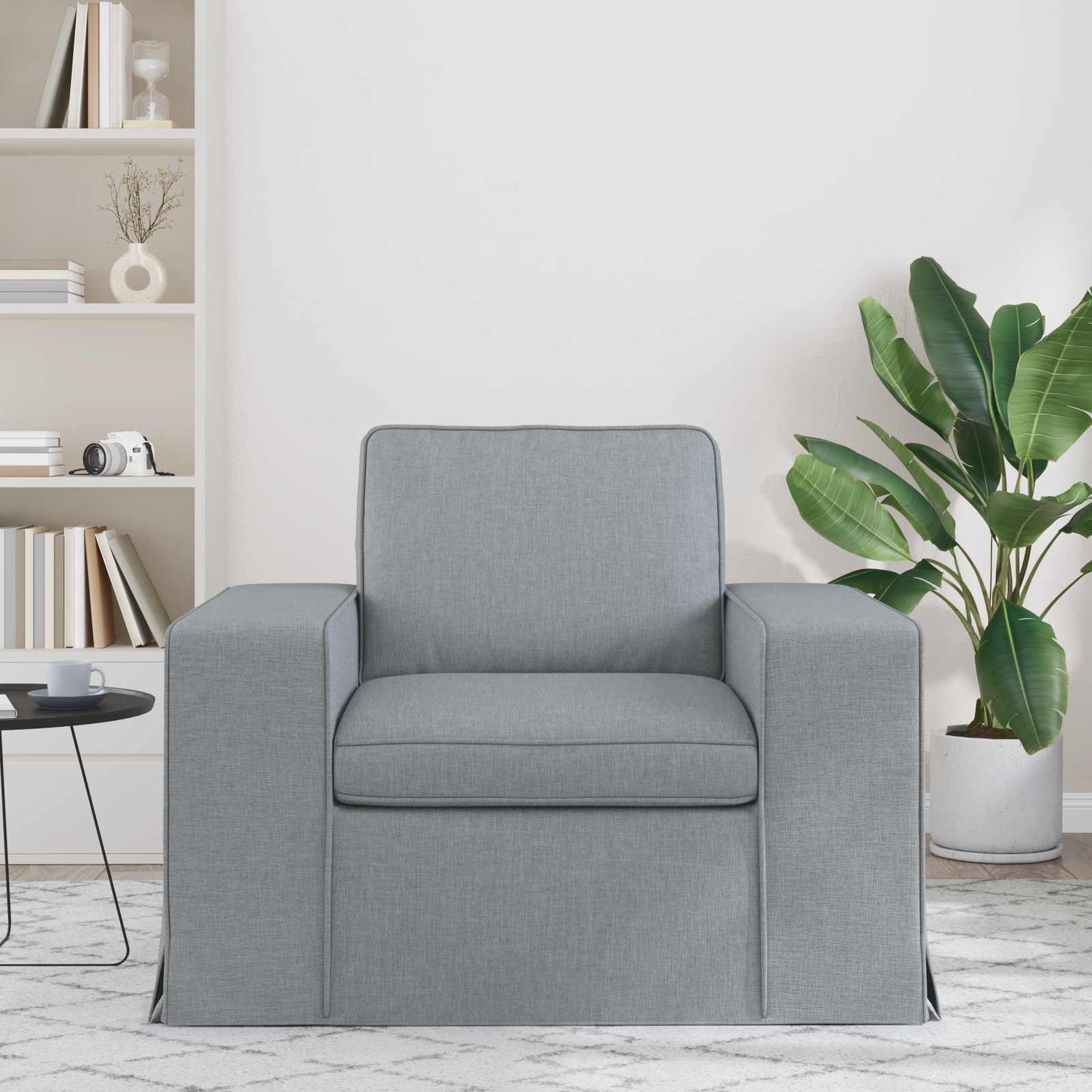 vidaXL Καναπές Ανοιχτό γκρι 103 x 80 x 82 εκ ύφασμα