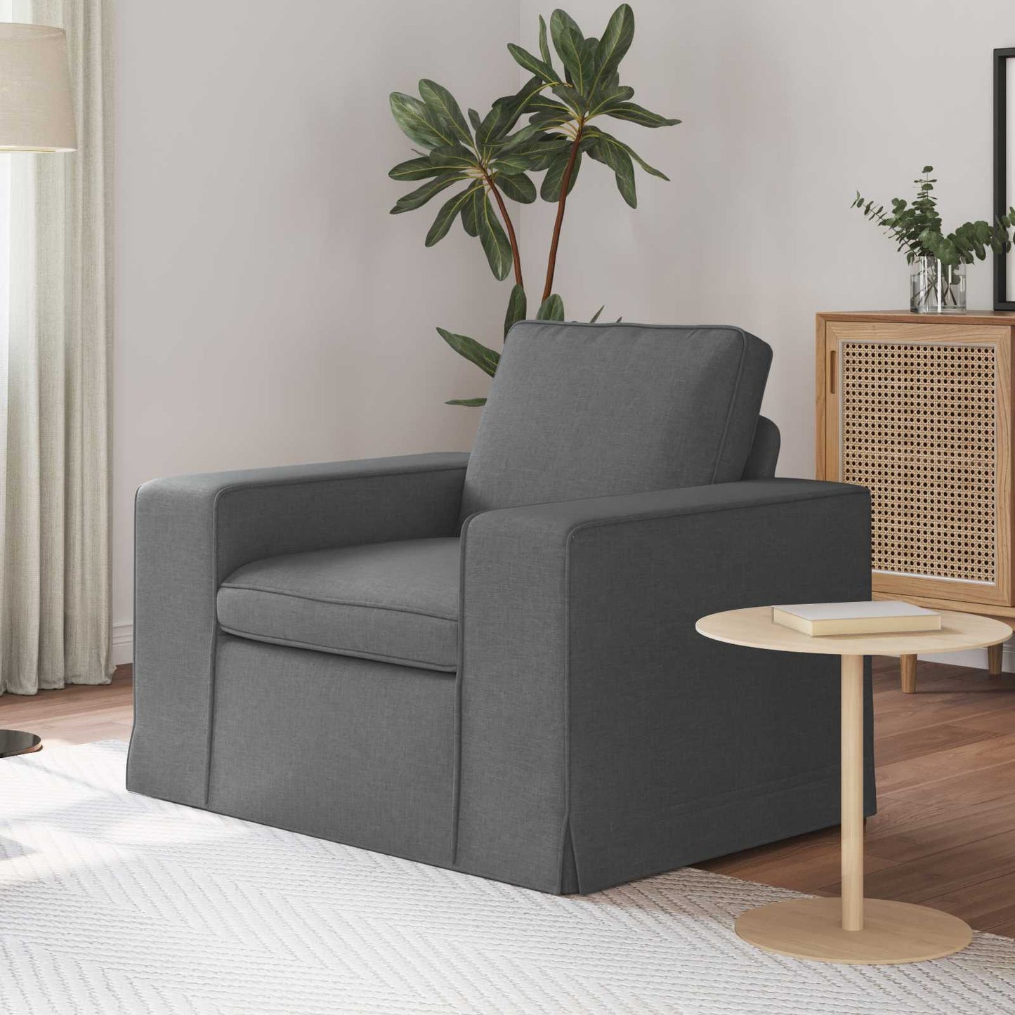 vidaXL Καναπές Σκούρο Γκρι 103 x 80 x 82 εκ ύφασμα