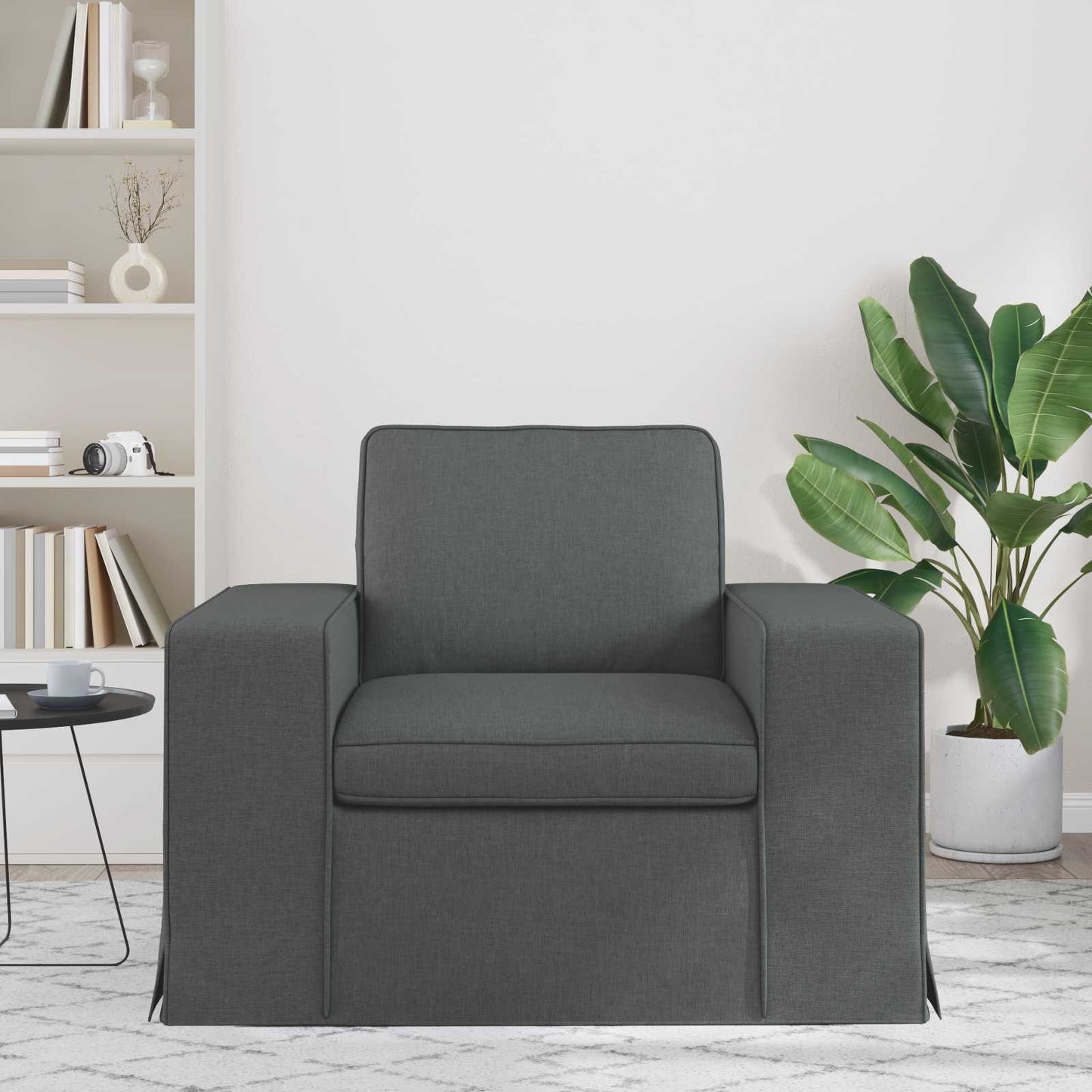 vidaXL Καναπές Σκούρο Γκρι 103 x 80 x 82 εκ ύφασμα