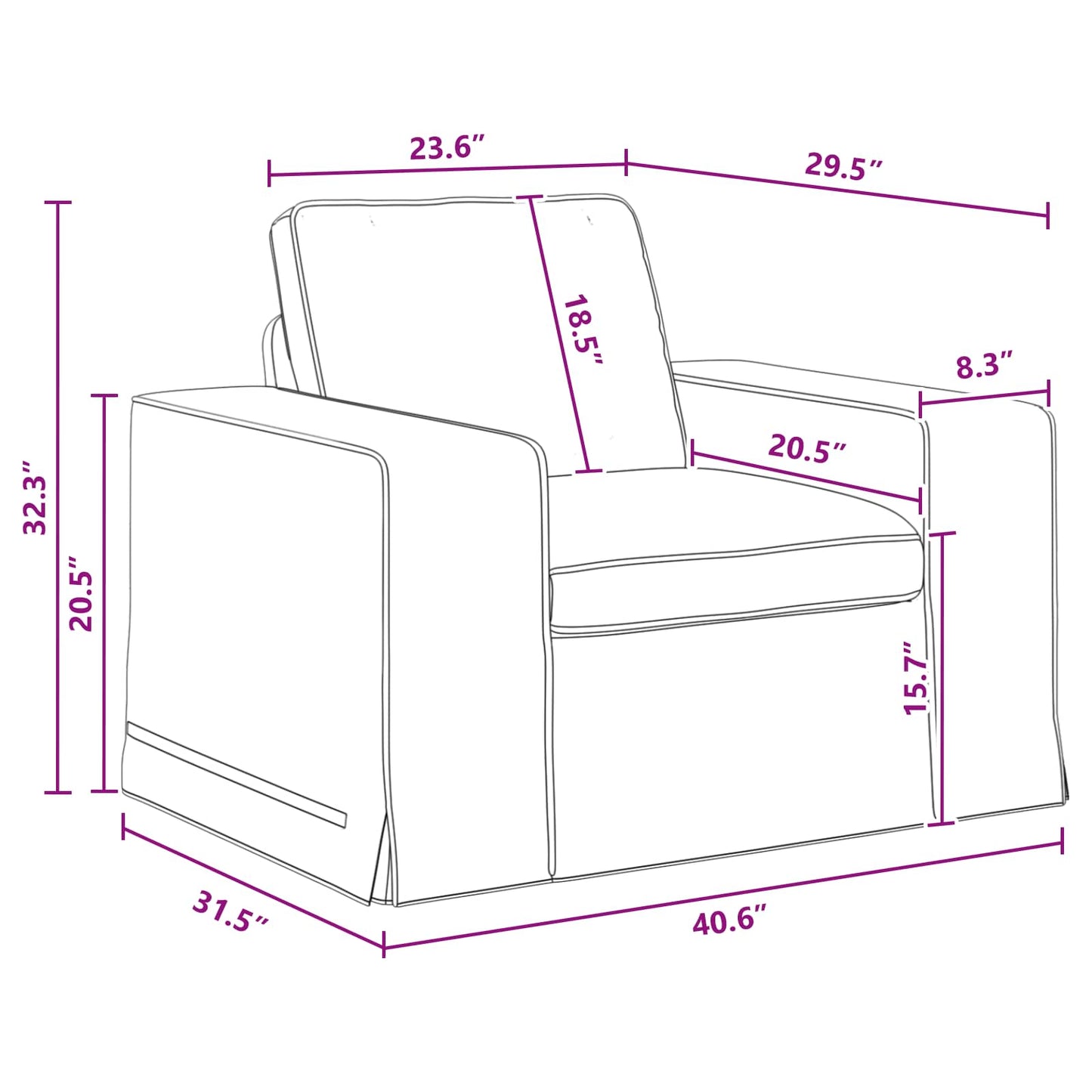 vidaXL Καναπές Σκούρο Γκρι 103 x 80 x 82 εκ ύφασμα
