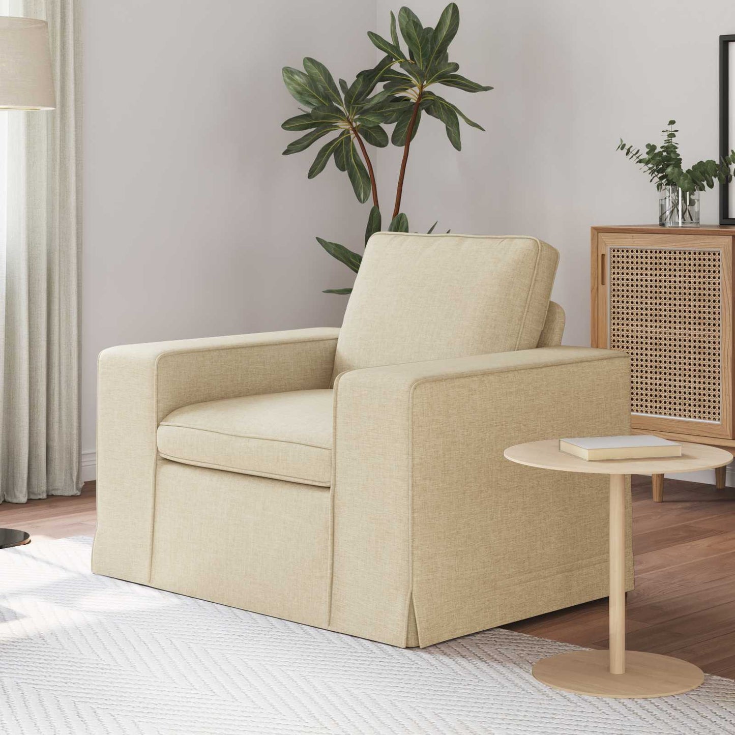 vidaXL Καναπές Κρεμ 103 x 80 x 82 εκ ύφασμα