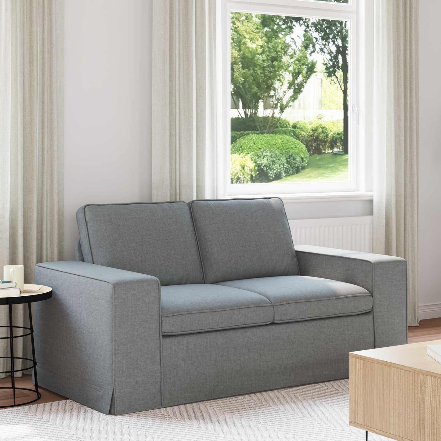 vidaXL Καναπές Ανοιχτό γκρι 162 x 80 x 82 εκ ύφασμα