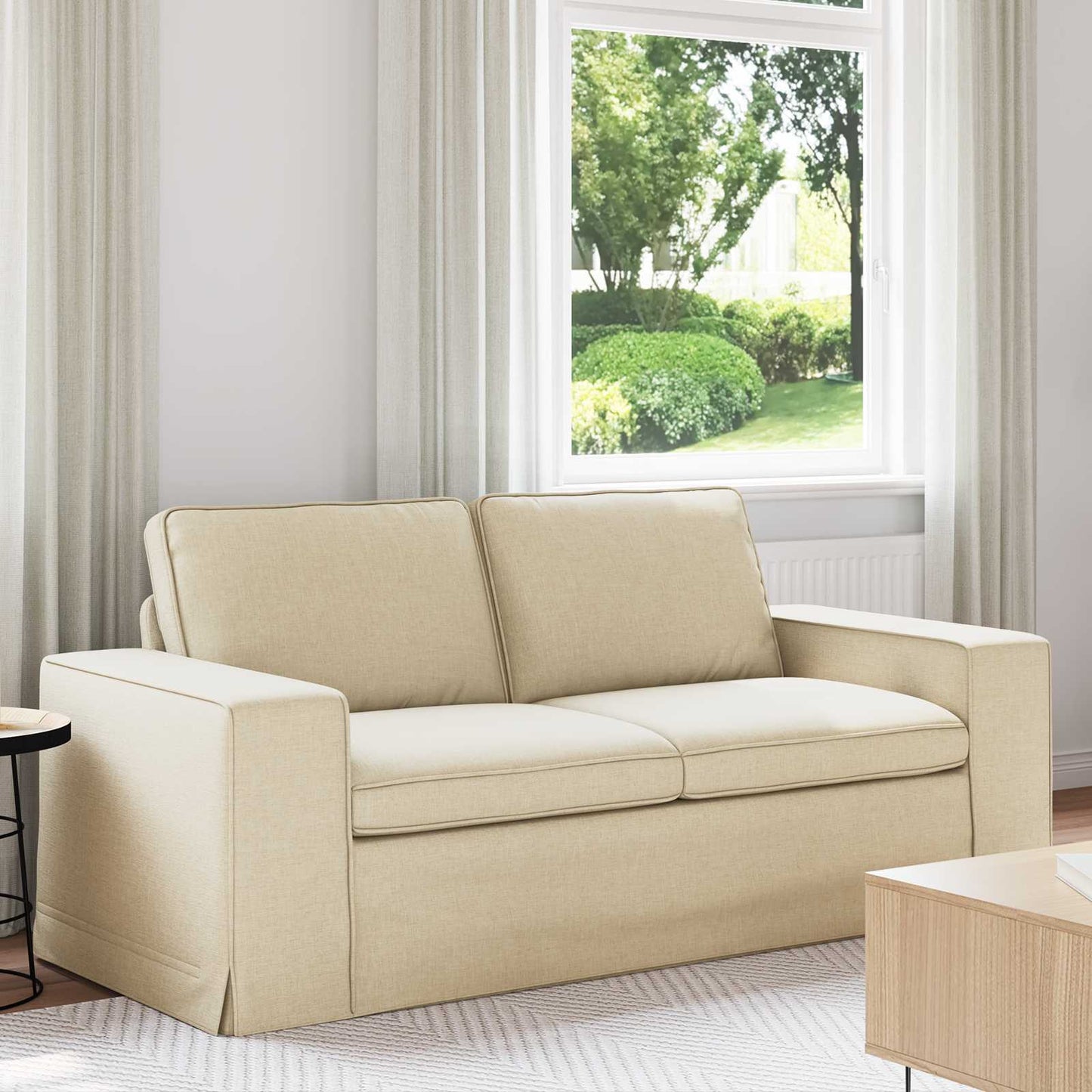 vidaXL Καναπές Κρεμ 182 x 80 x 82 εκ ύφασμα