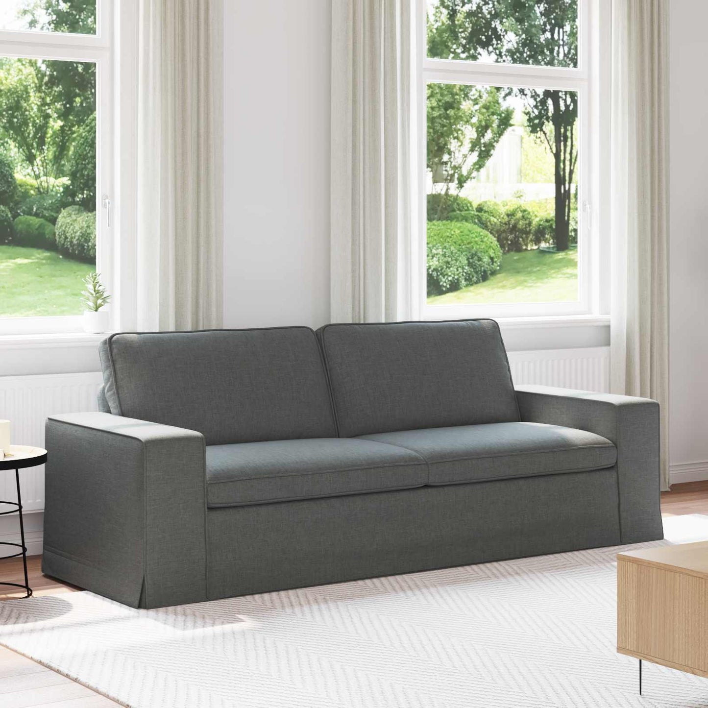 vidaXL Καναπές Σκούρο Γκρι 222 x 80 x 82 εκ ύφασμα