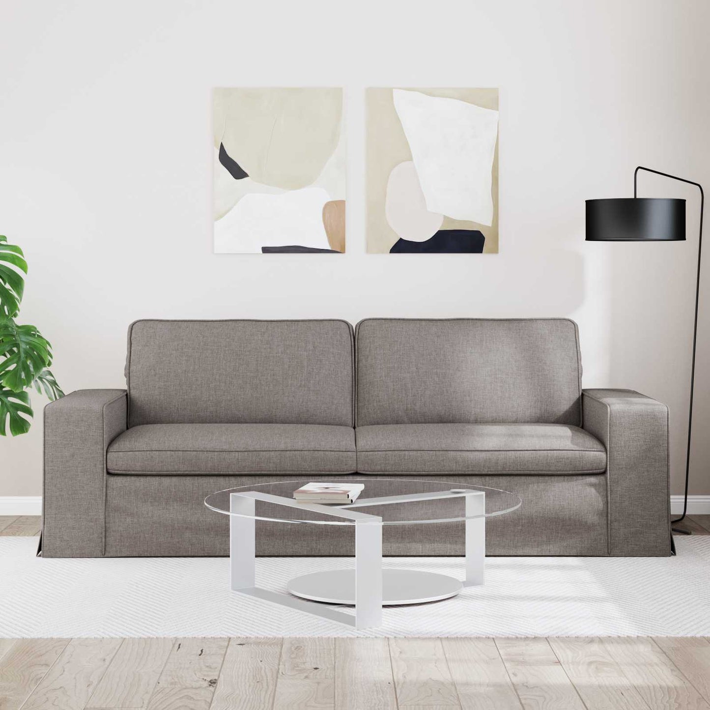 vidaXL Καναπές Taupe 222 x 80 x 82 εκ ύφασμα