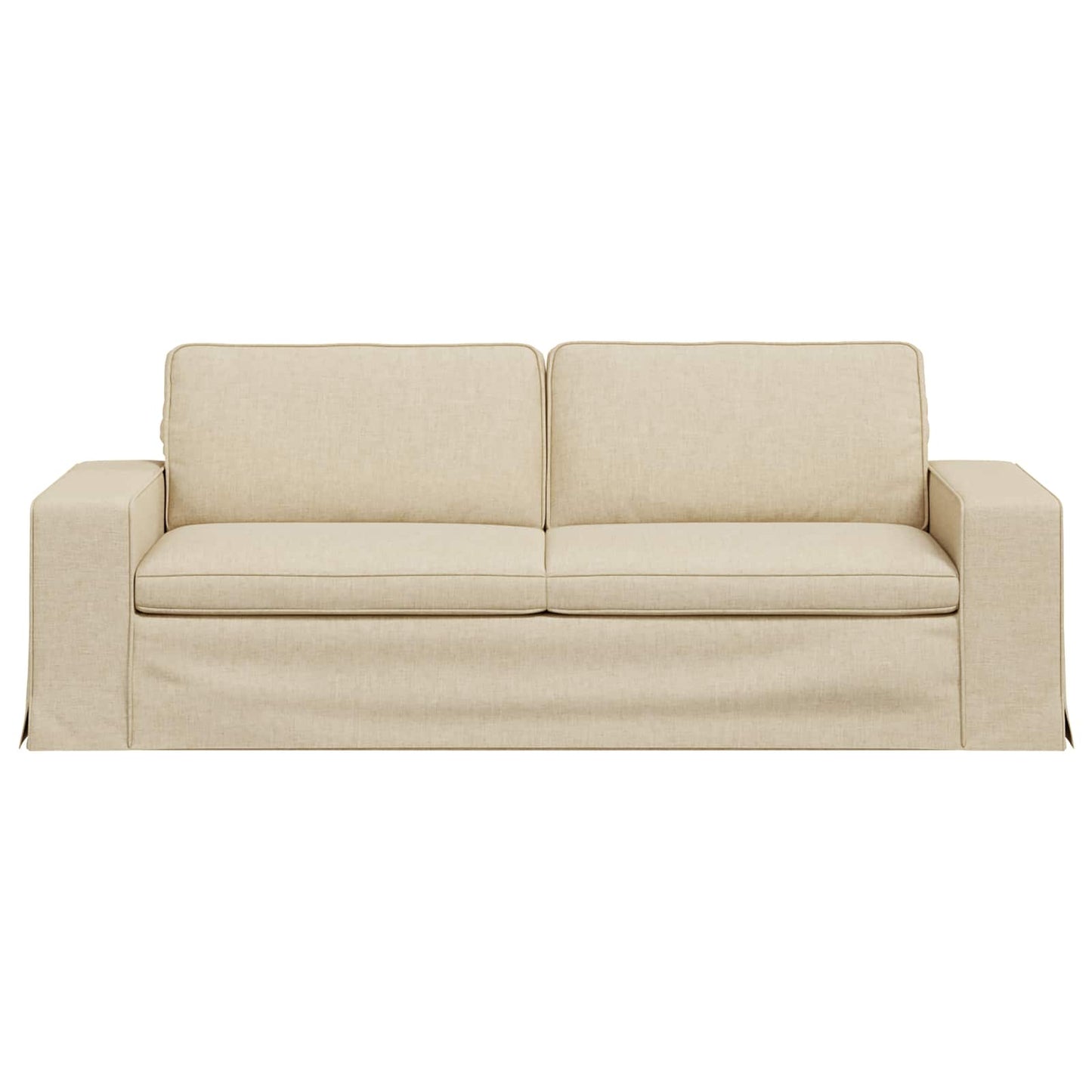vidaXL Καναπές Κρεμ 222 x 80 x 82 εκ ύφασμα