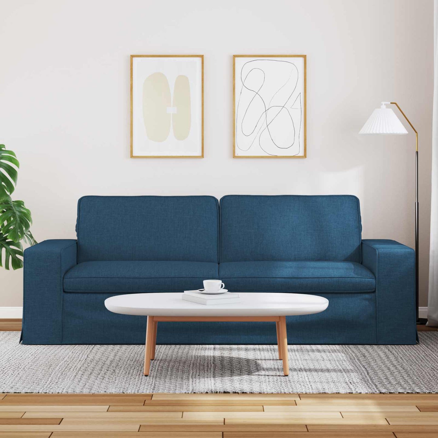 vidaXL Καναπές Μπλε 222 x 80 x 82 εκ ύφασμα