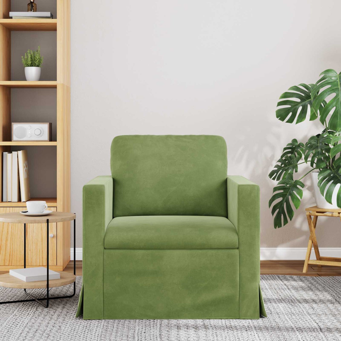 vidaXL Καναπές Ανοιχτό Πράσινο 78 x 78 x 80 εκ. Βελούδο