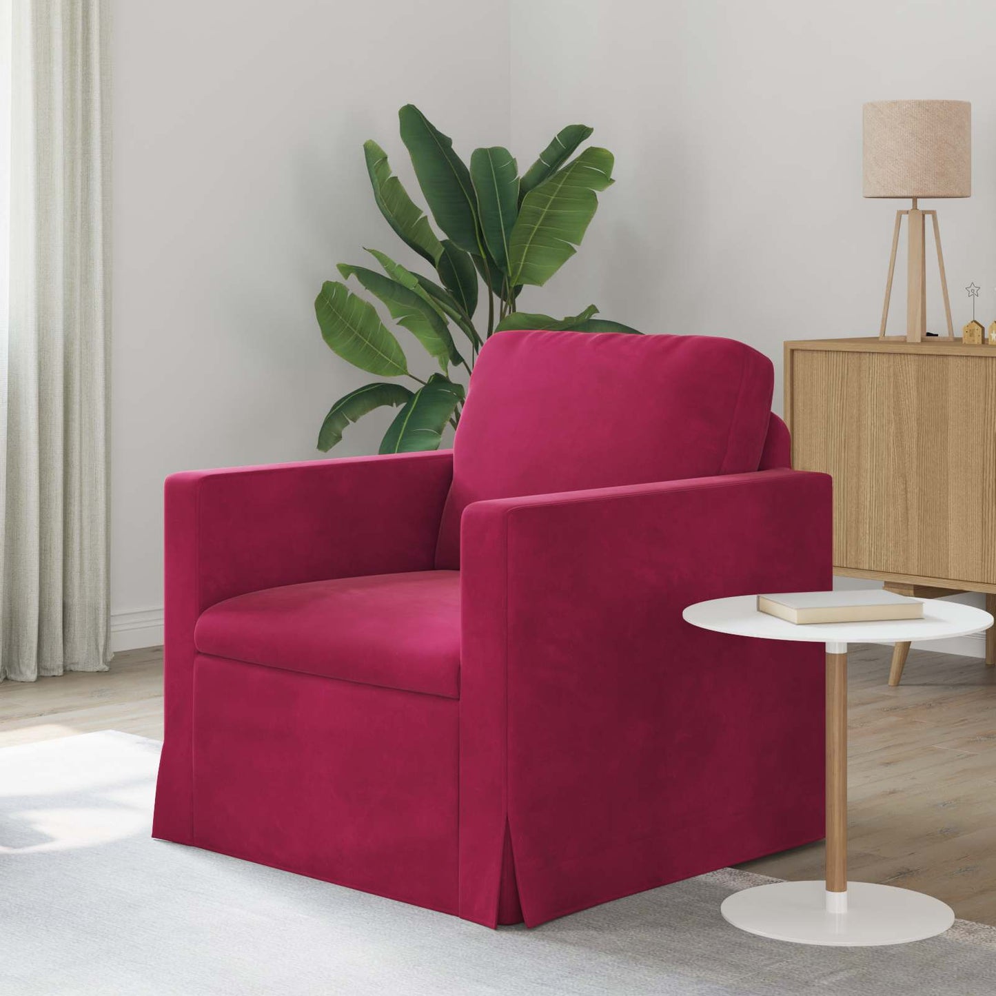 vidaXL Καναπές Κόκκινο 78 x 78 x 80 εκ. Βελούδο