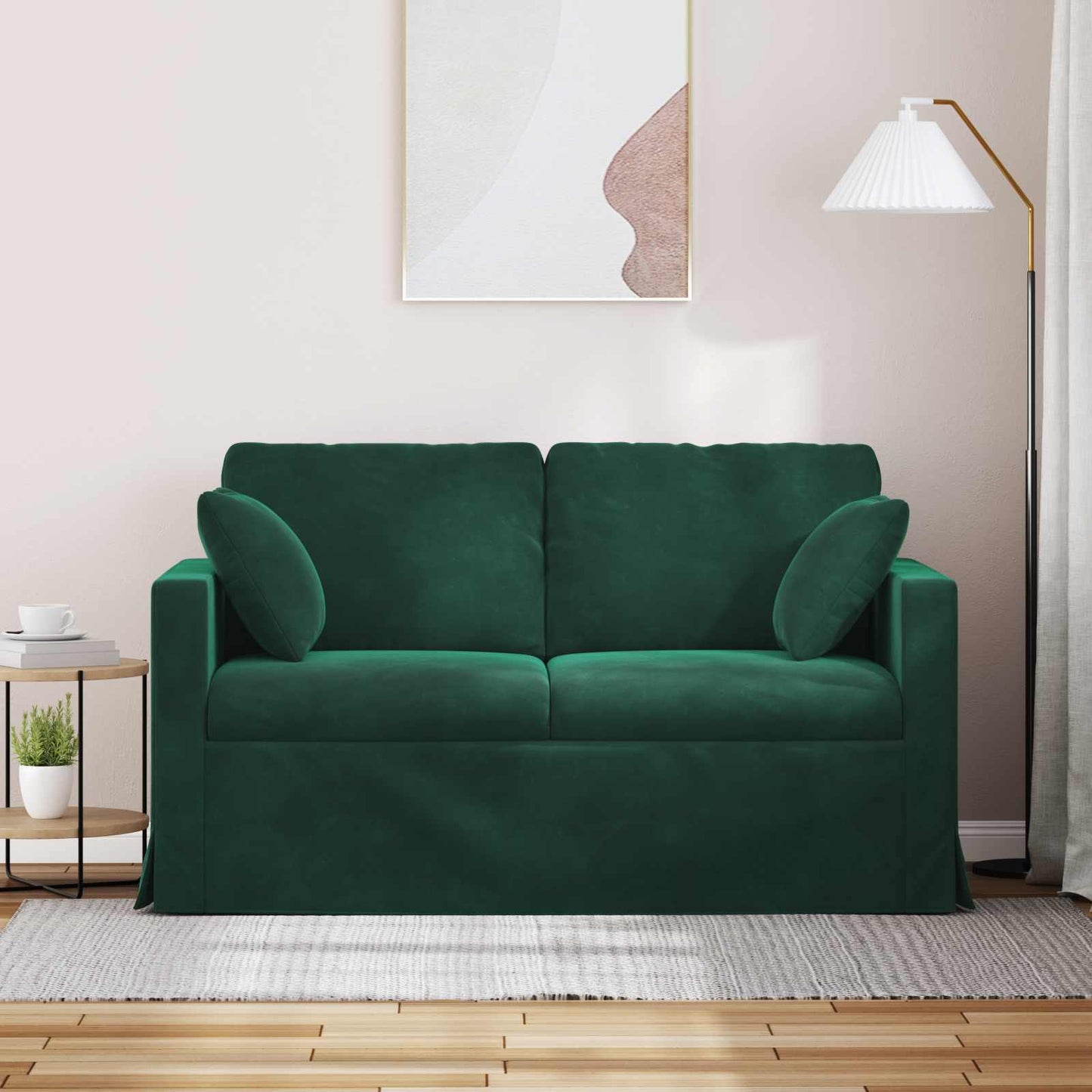vidaXL Καναπές Σκούρο Πράσινο 138 x 78 x 80 εκ Βελούδο