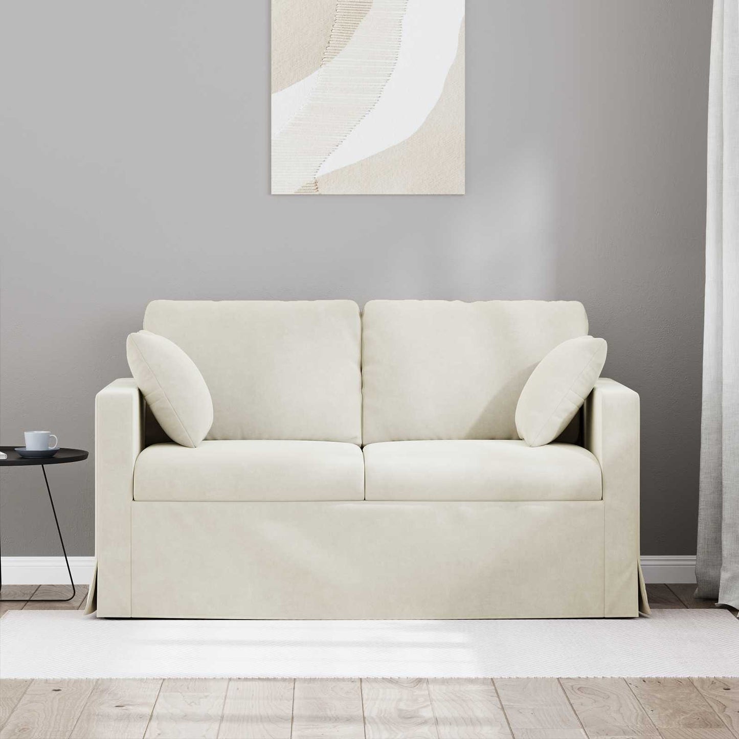 vidaXL Καναπές Κρεμ 138 x 78 x 80 εκ Βελούδο