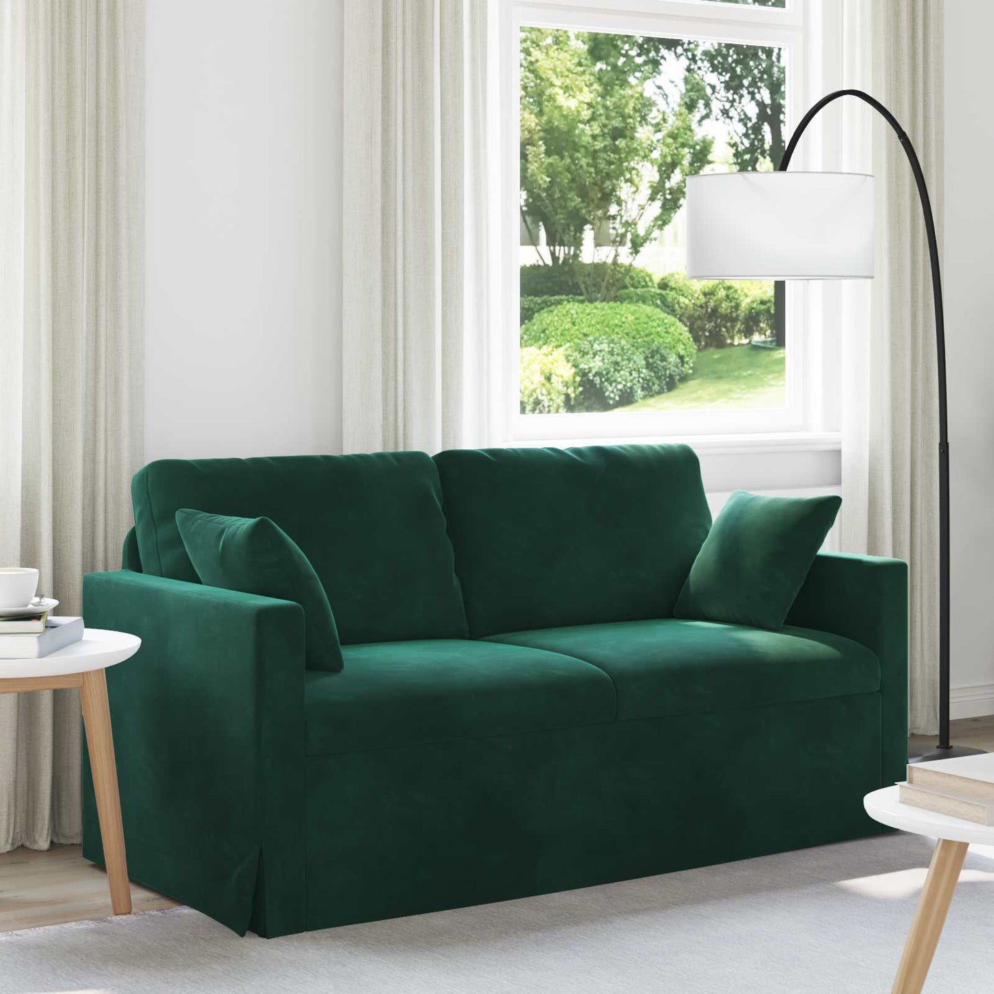 vidaXL Καναπές Σκούρο Πράσινο 158 x 78 x 80 εκ Βελούδο