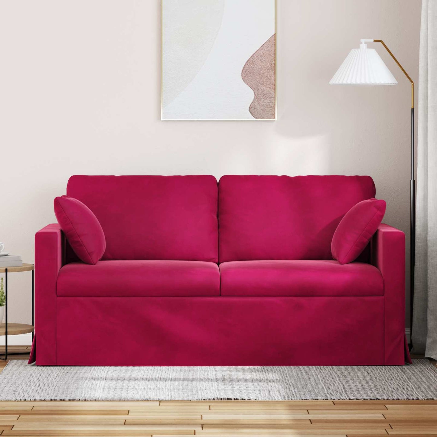 vidaXL Καναπές Κόκκινο 158 x 78 x 80 εκ Βελούδο