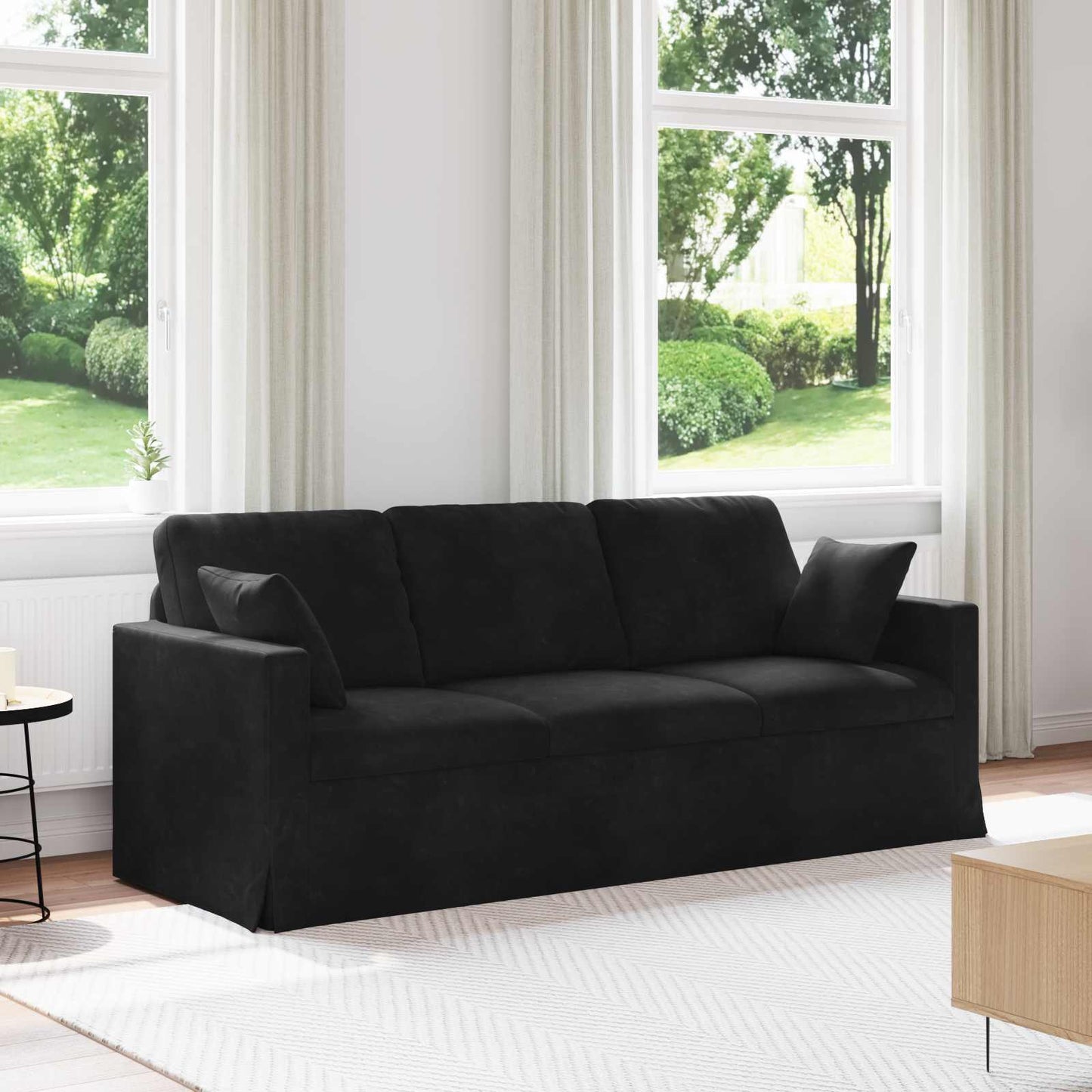 vidaXL Καναπές Μαύρο 198 x 78 x 80 εκ Βελούδο