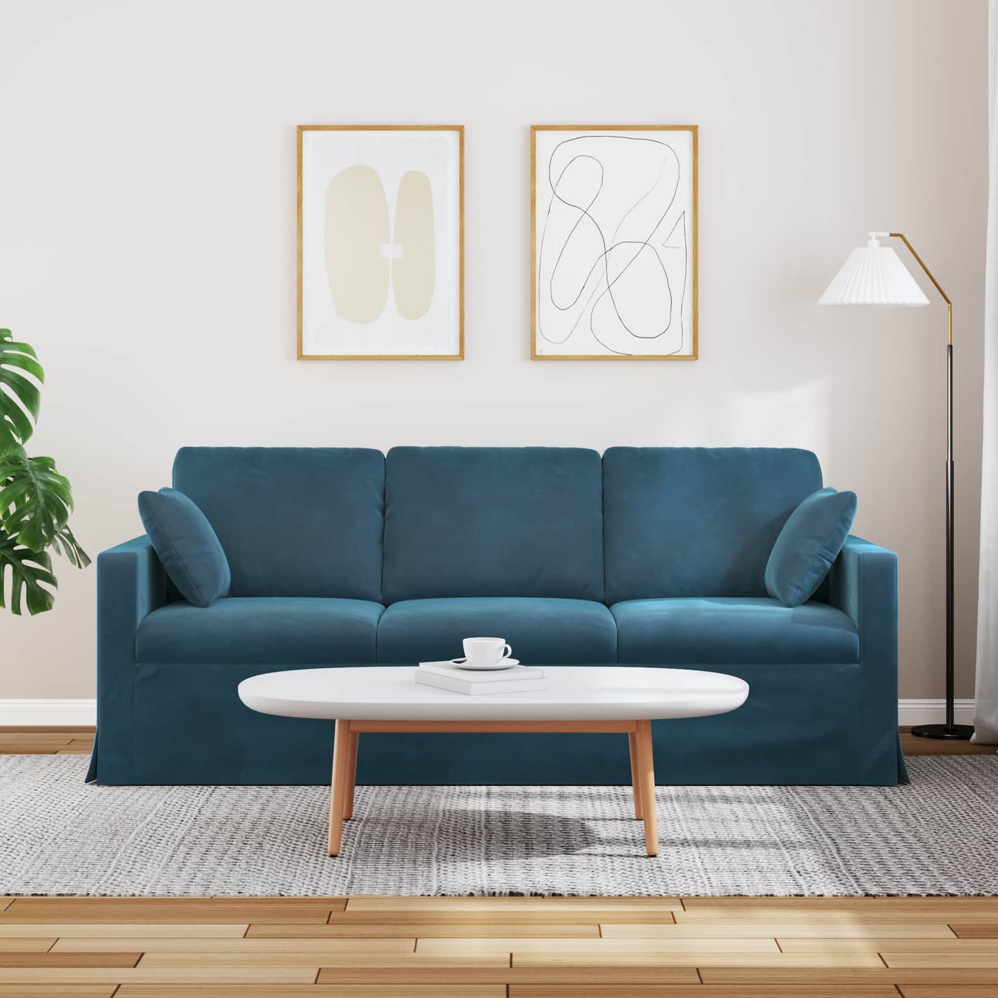 vidaXL Καναπές Μπλε 198 x 78 x 80 εκ Βελούδο