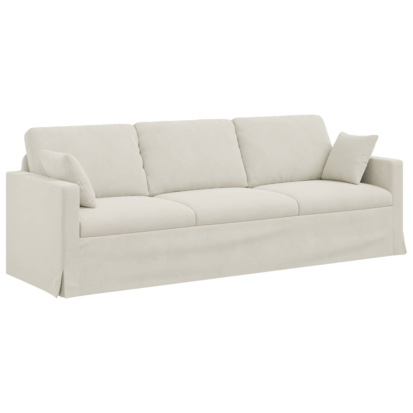 vidaXL Καναπές Κρεμ 228 x 78 x 80 εκ Βελούδο