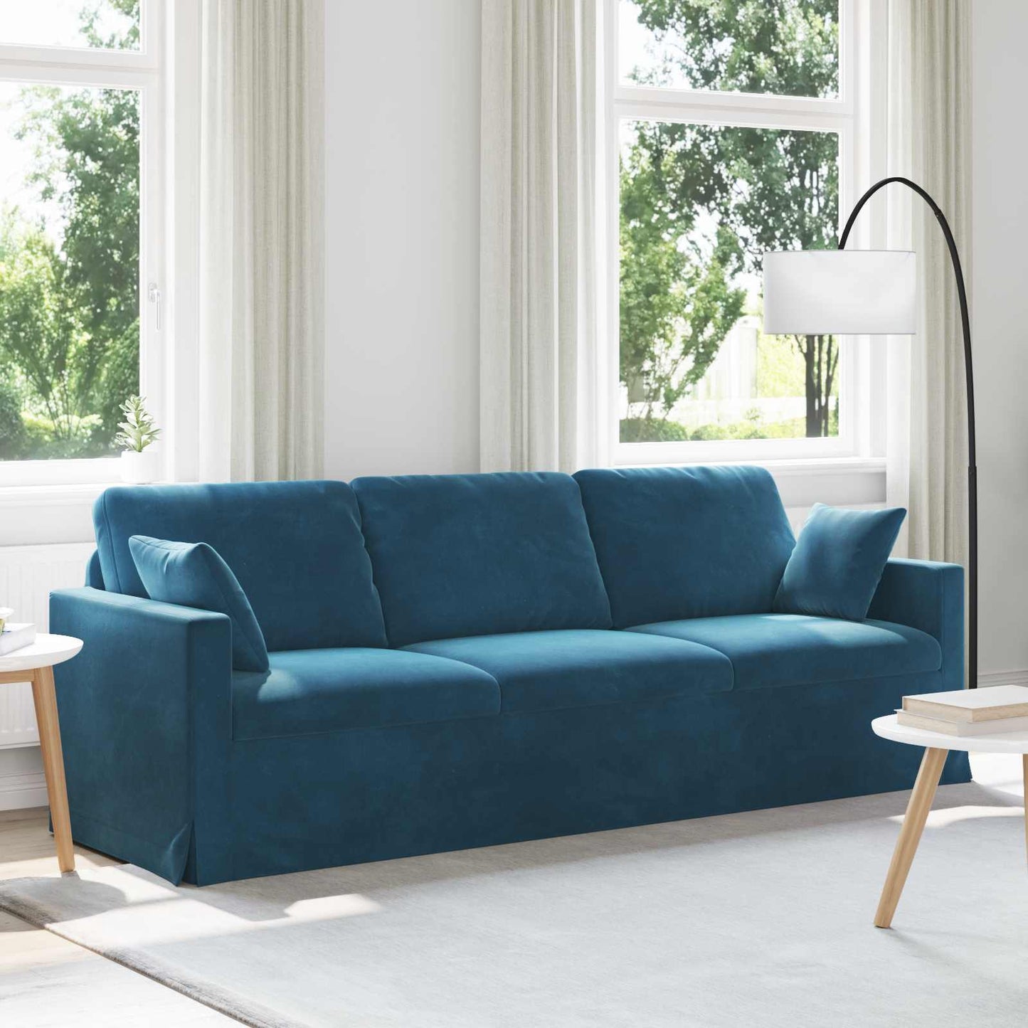 vidaXL Καναπές Μπλε 228 x 78 x 80 εκ Βελούδο