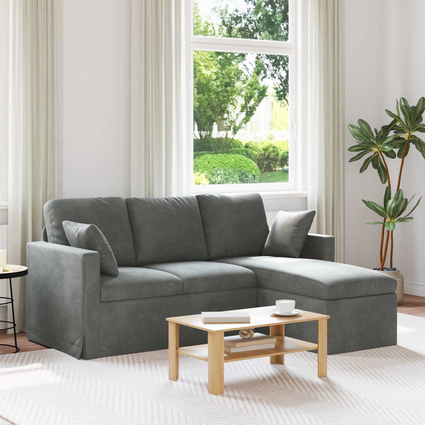 vidaXL Καναπές Σκούρο Γκρι 178 x 134 x 80 εκ Βελούδο