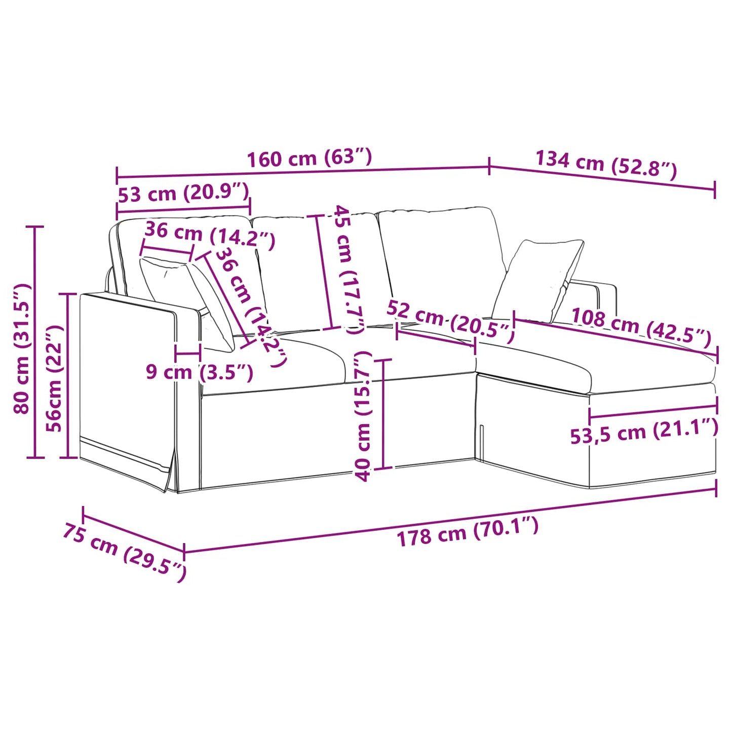 vidaXL Καναπές Ανοιχτό Πράσινο 178 x 134 x 80 εκ Βελούδο
