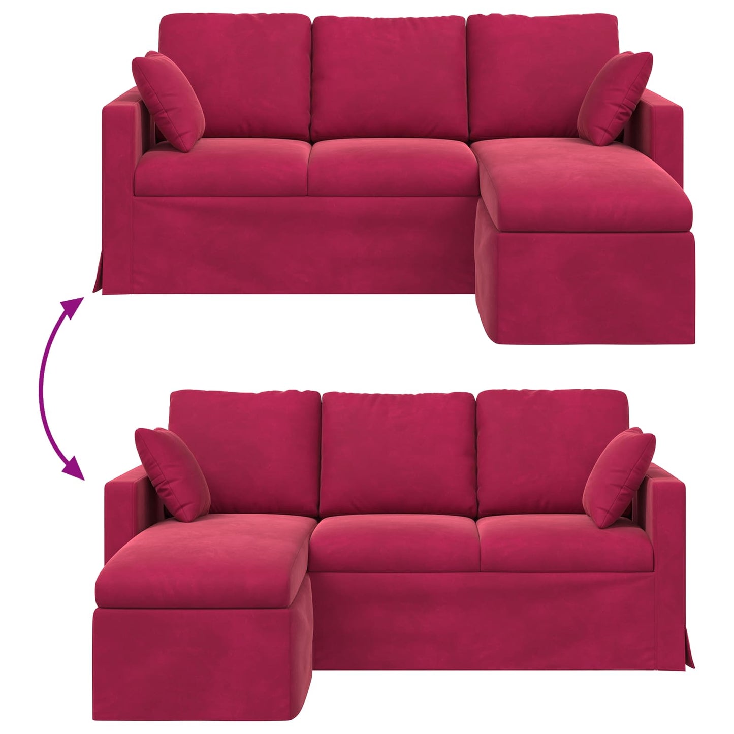 vidaXL Καναπές Κόκκινο 178 x 134 x 80 εκ Βελούδο
