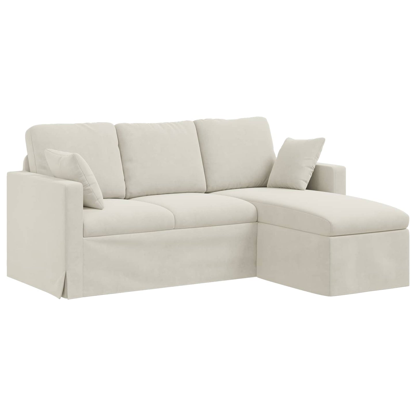 vidaXL Καναπές Κρεμ 178 x 134 x 80 εκ Βελούδο