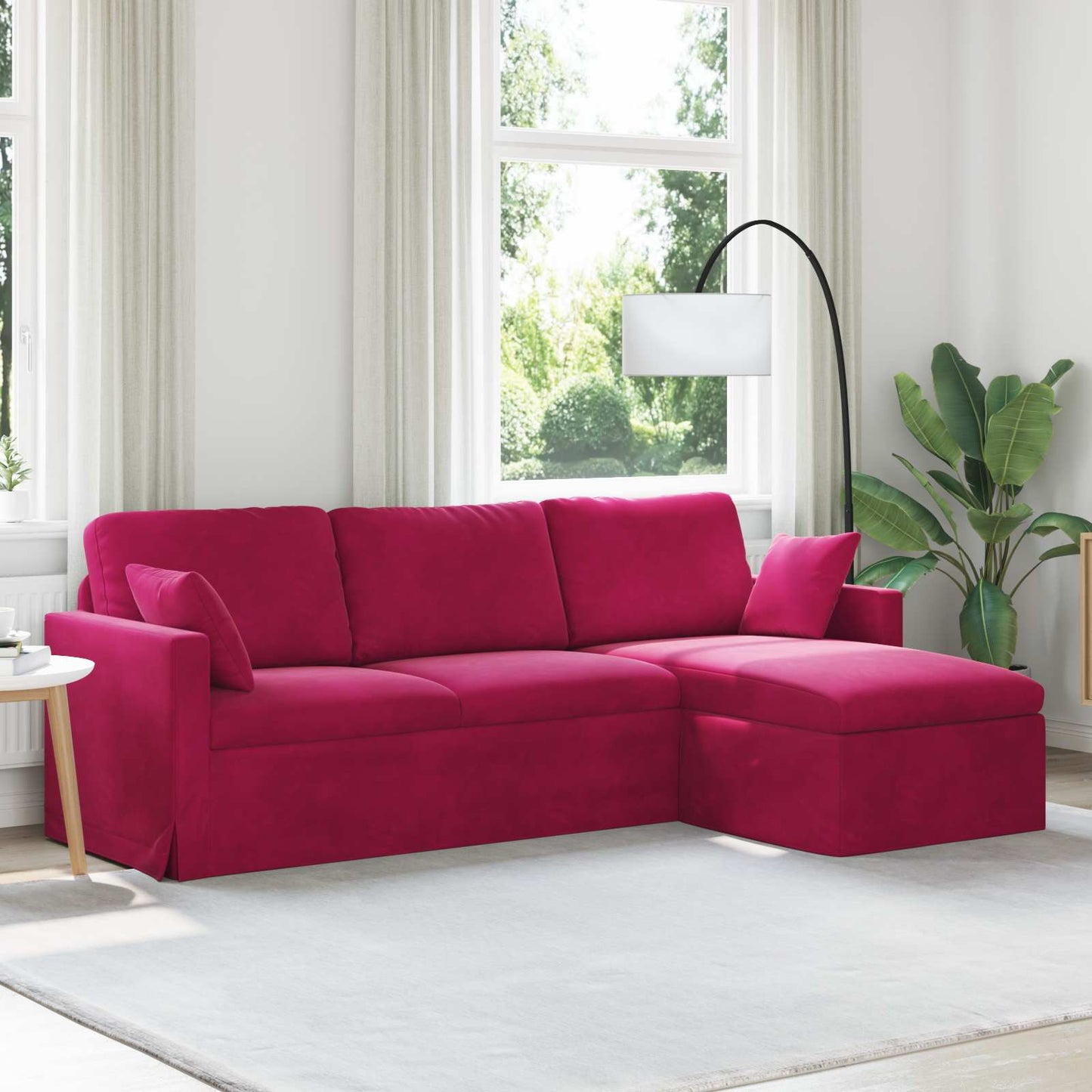 vidaXL Καναπές Κόκκινο 228 x 134 x 80 εκ Βελούδο