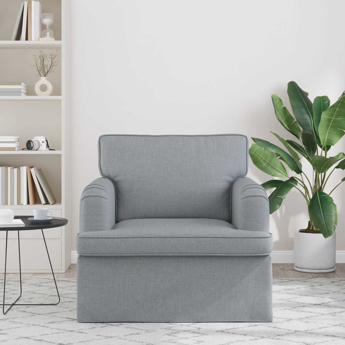 vidaXL Καναπές Ανοιχτό γκρι 84 x 80 x 85 εκ ύφασμα